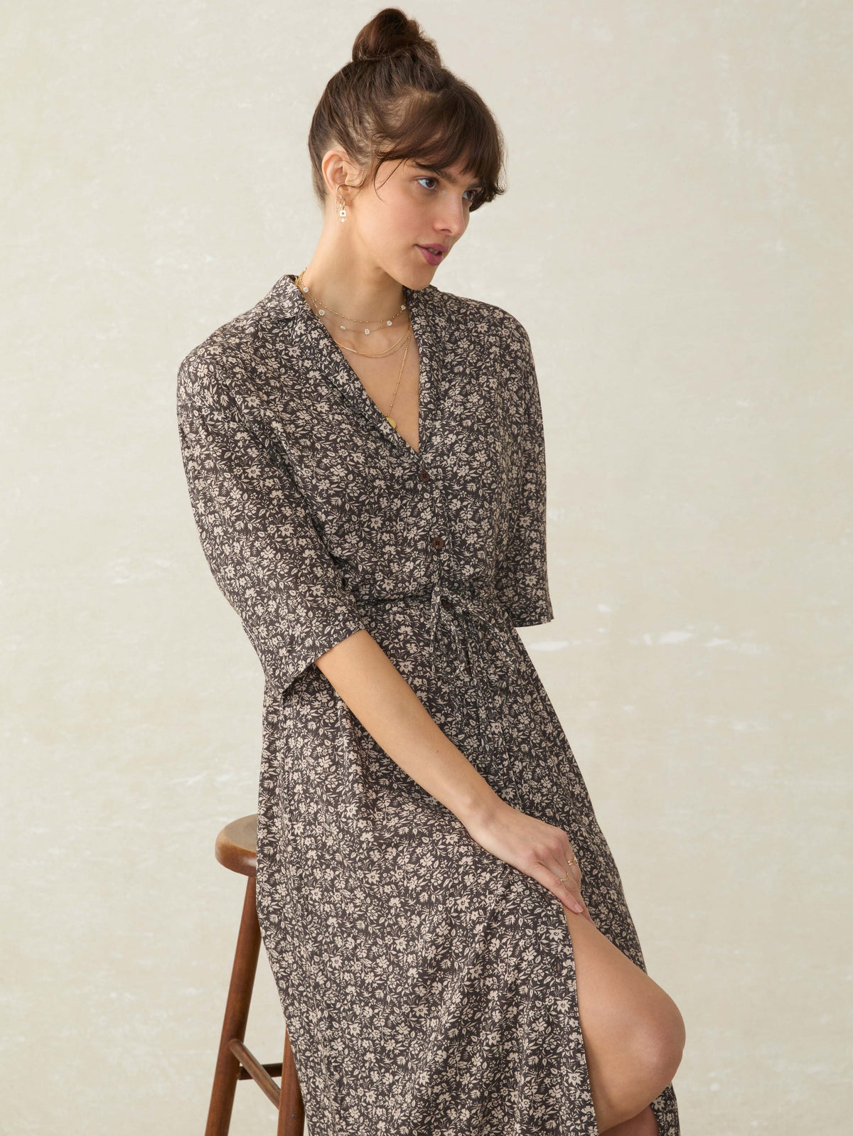 Island Dress - Charcoal Woodstock Floral Main image