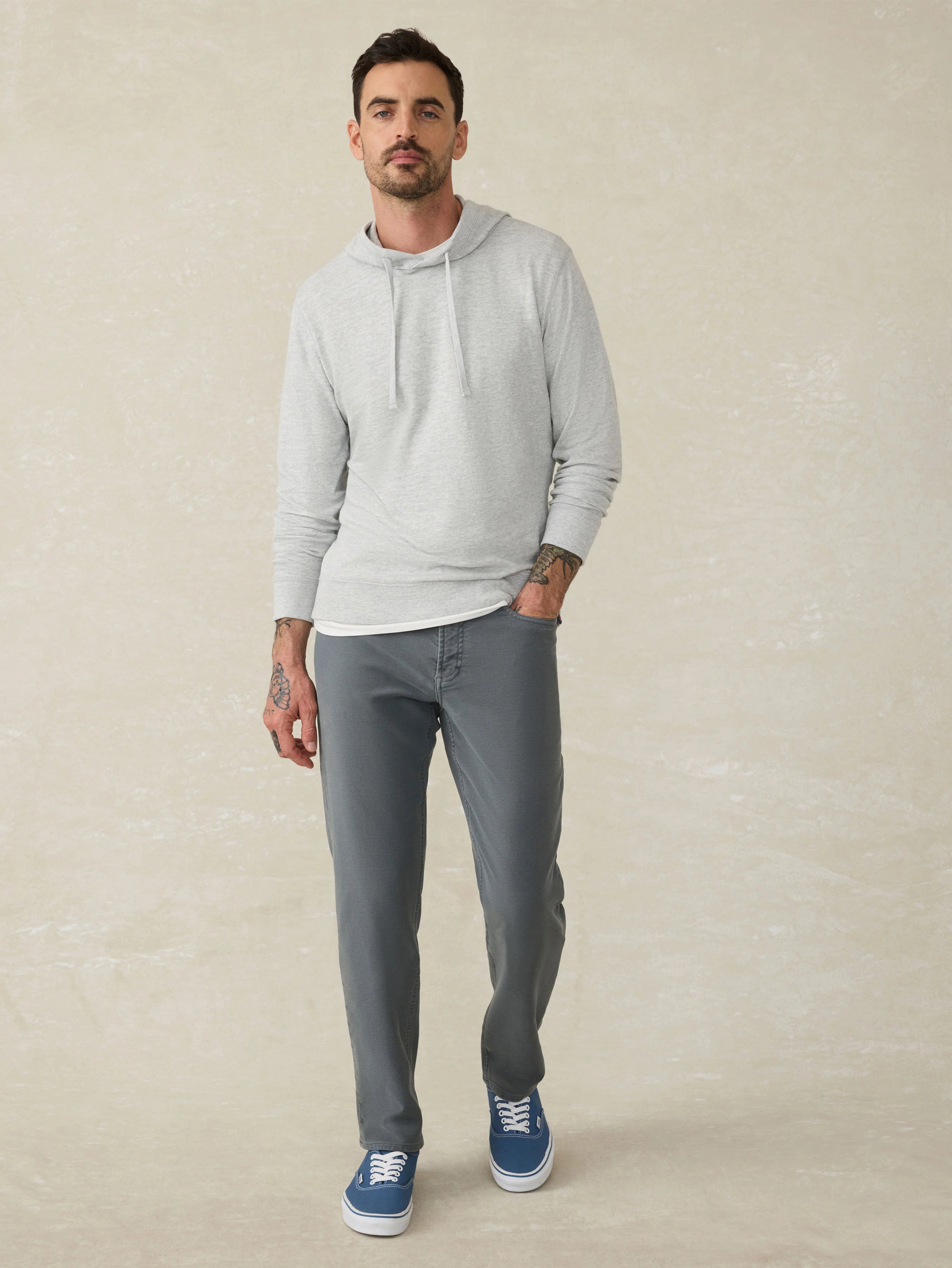 Sunwashed Slub Hoodie (Tall) - Light Grey Heather