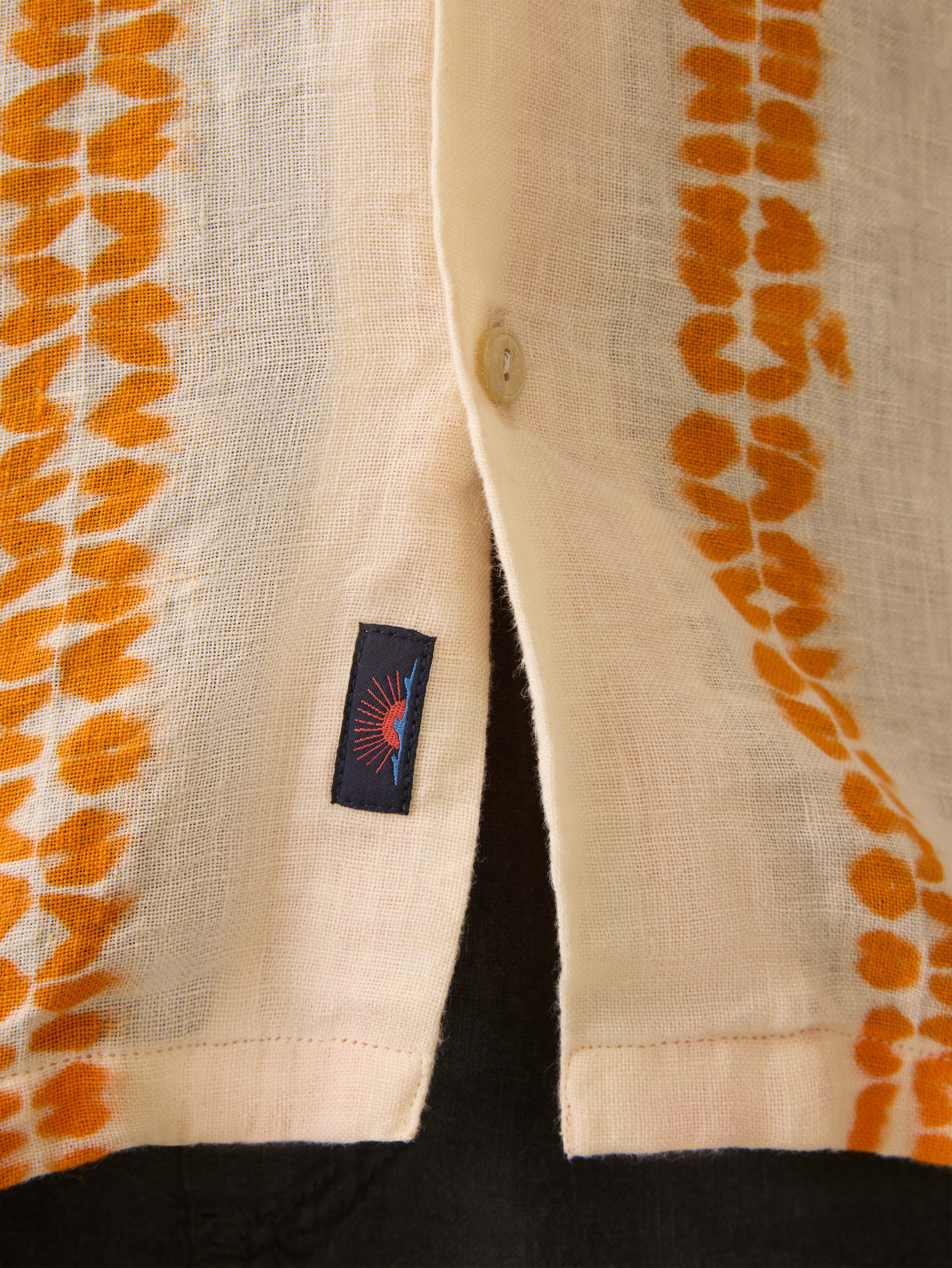 Short Sleeve Shibori Palma Linen Shirt - Citrus Valley Secondary image