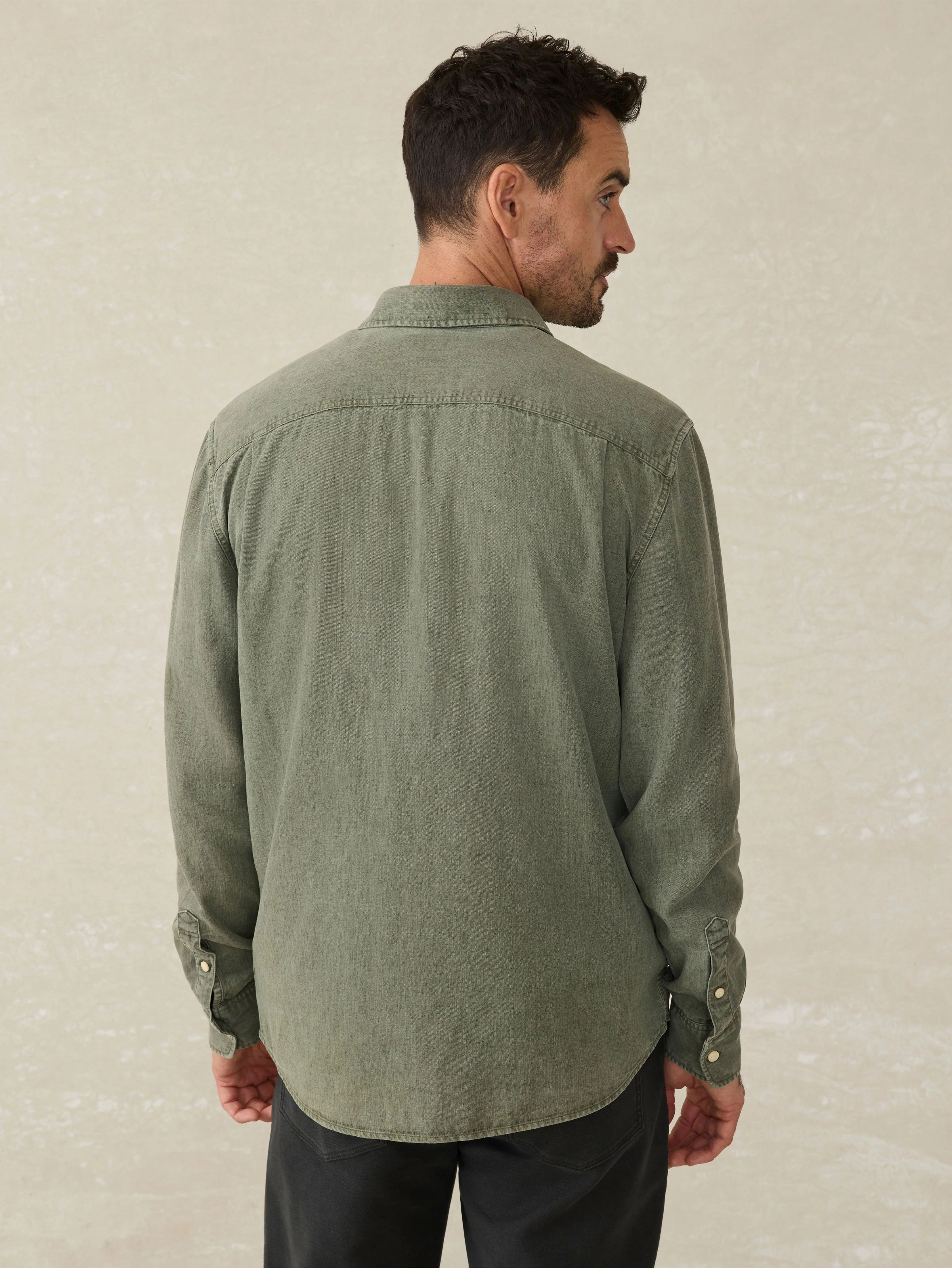 Tried \u0026 True Chambray Workshirt - Desert Olive