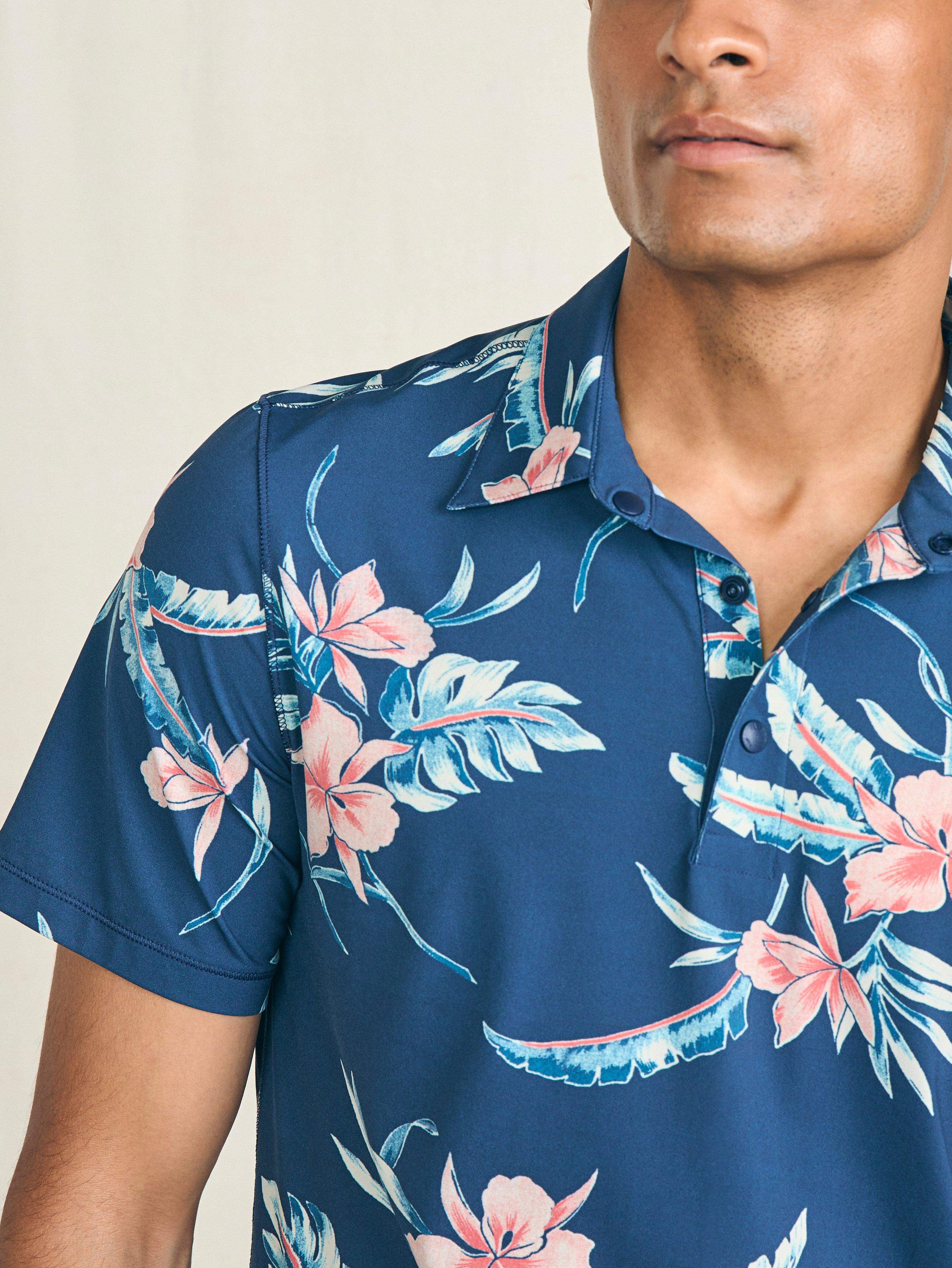 Shorelite Short-Sleeve Tech Polo - Navy Island Orchid Secondary image