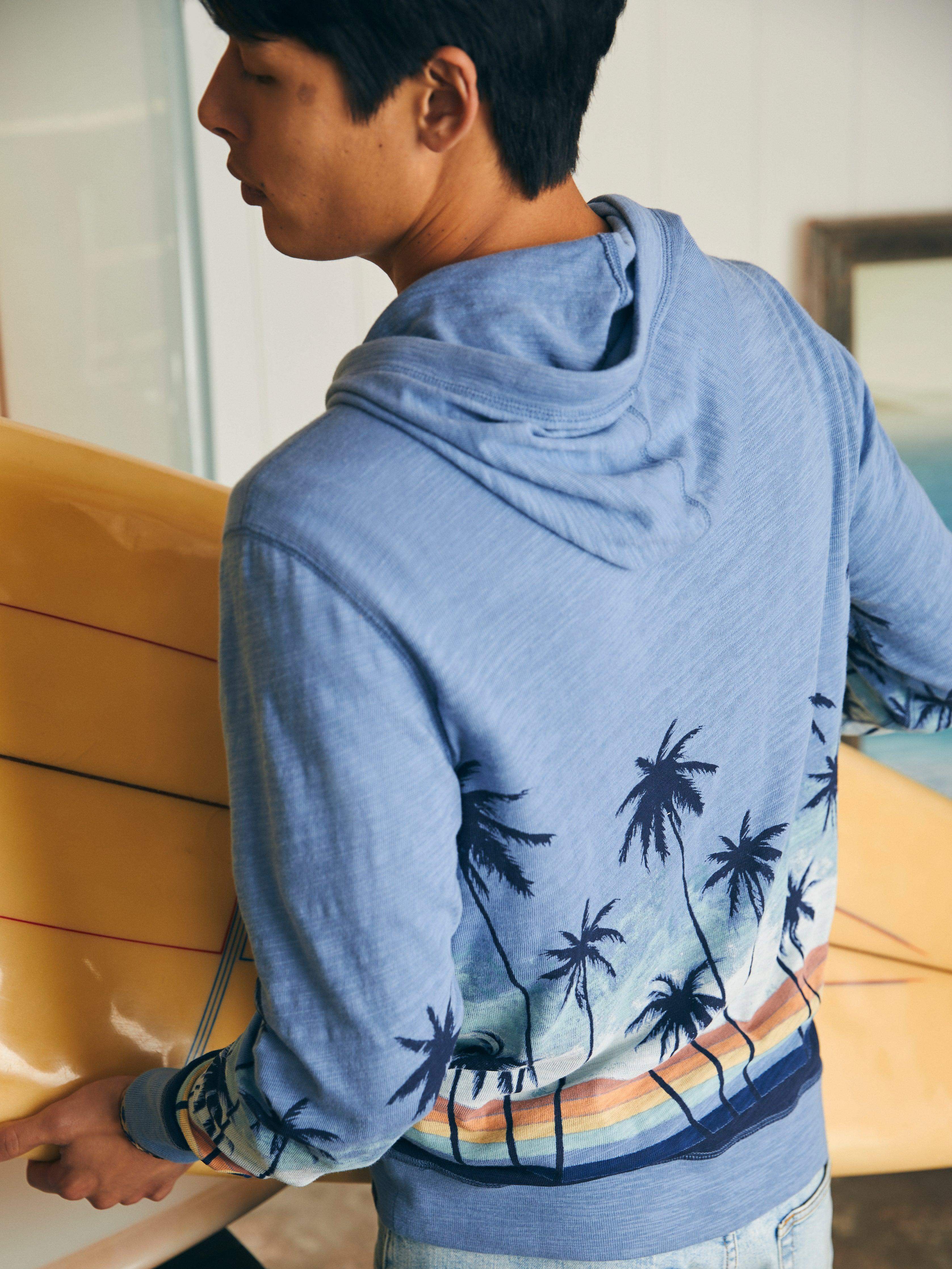 Sunwashed Slub Hoodie (Tall) - Palm Rainbow Ombre Secondary image