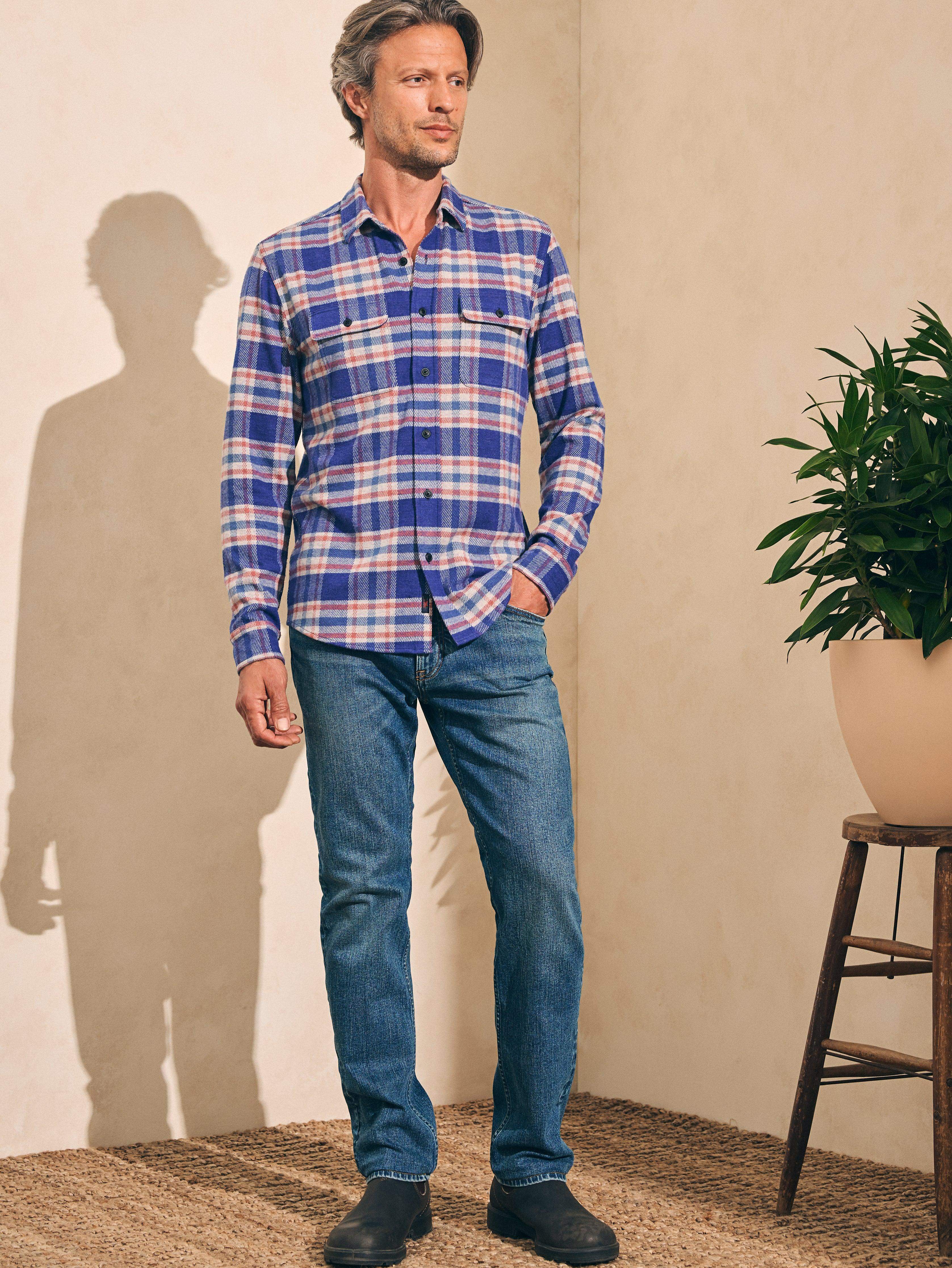 Legend™ Sweater Shirt - Navy Skyline Plaid Secondary image