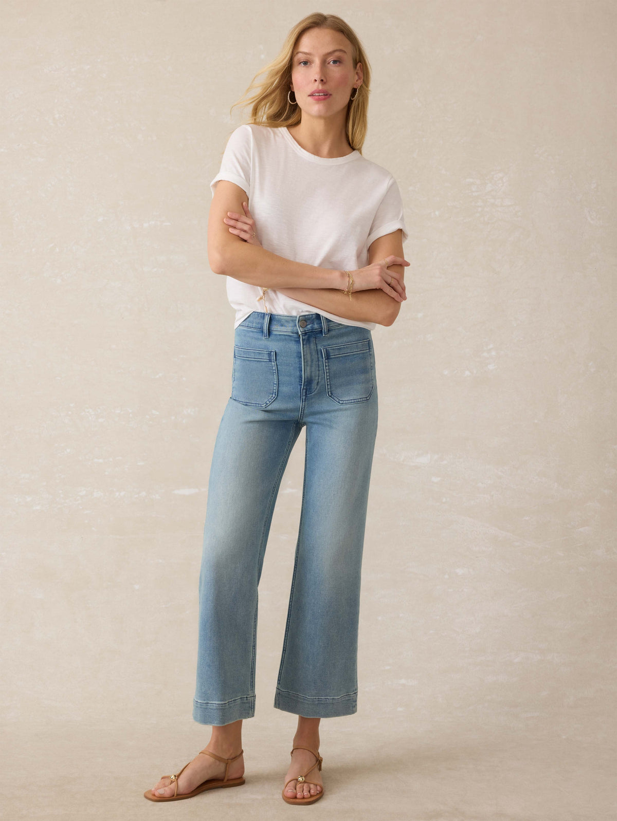 Stretch Terry Patch Pocket Ankle Pant - Eastern Shore Wash Main image