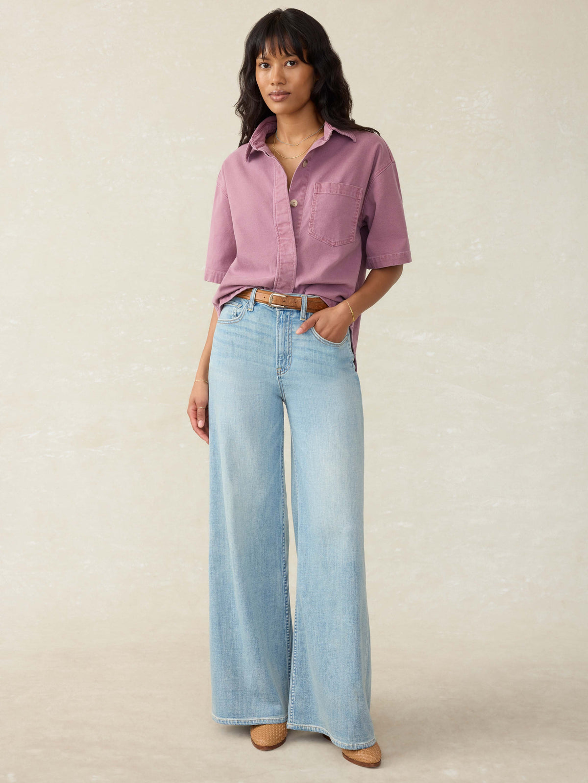 Sunwashed Canvas Overshirt - Weathered Orchid Main image