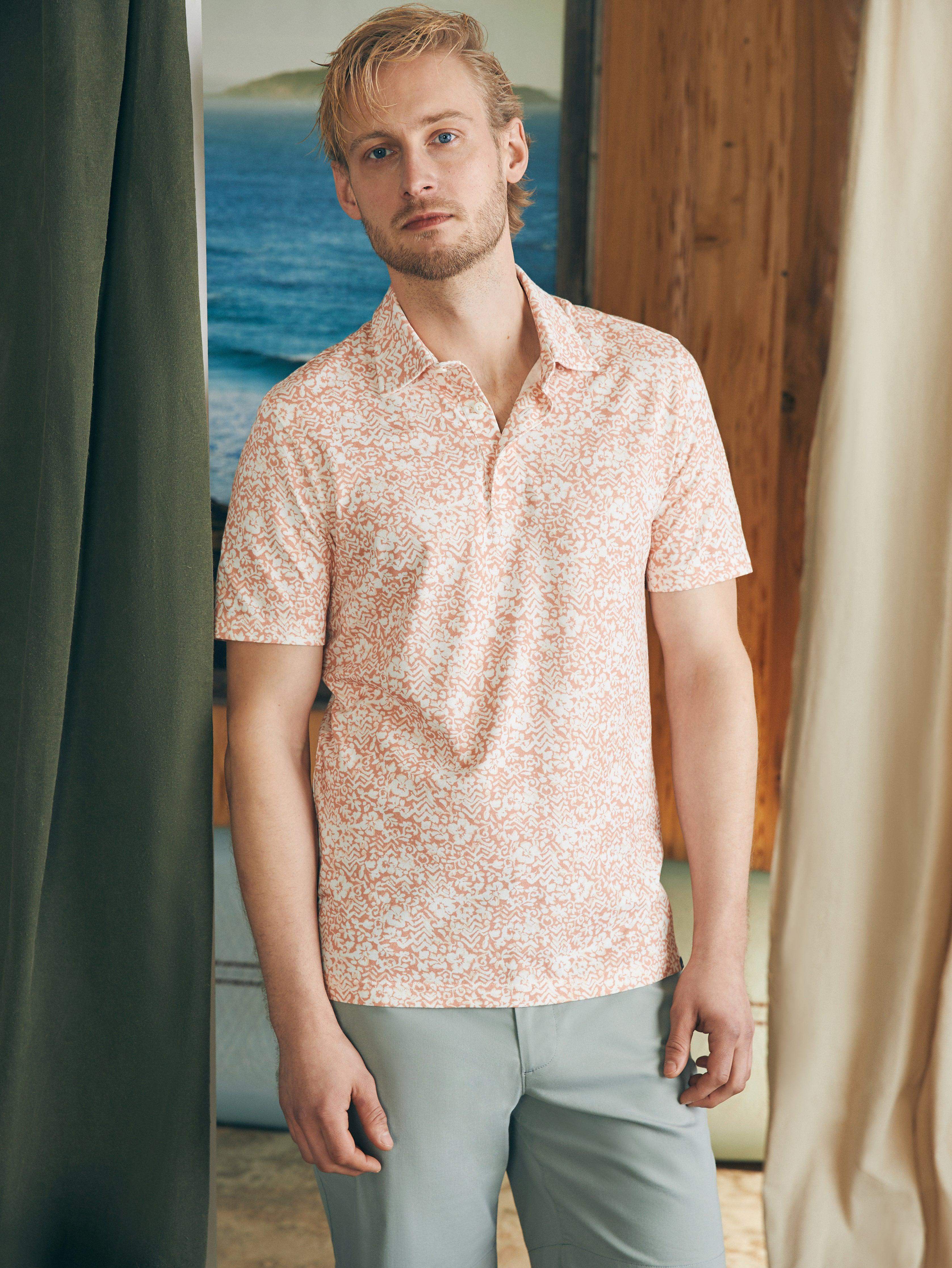 Movement™ Short-Sleeve Pique Polo Shirt - Hilo Rose Floral Print Secondary image