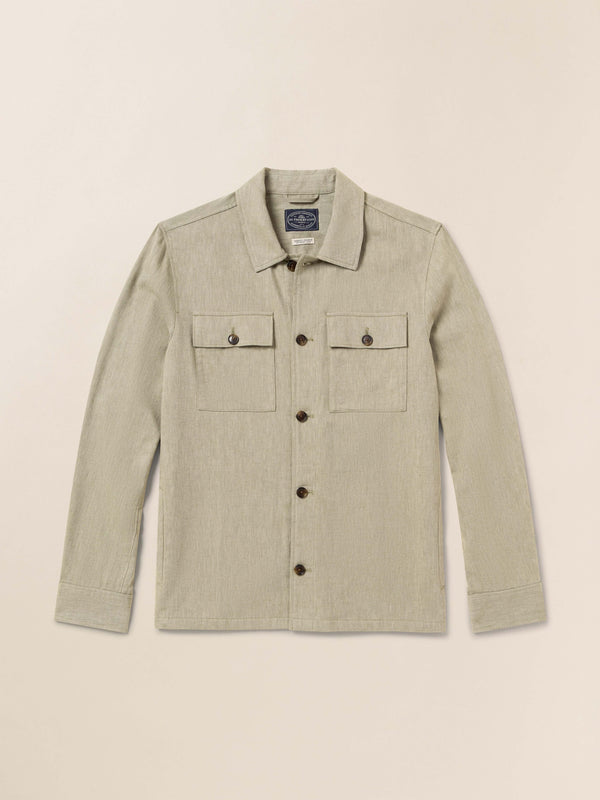 Performance Stretch Linen Shirt Jacket - Sage Cliff
