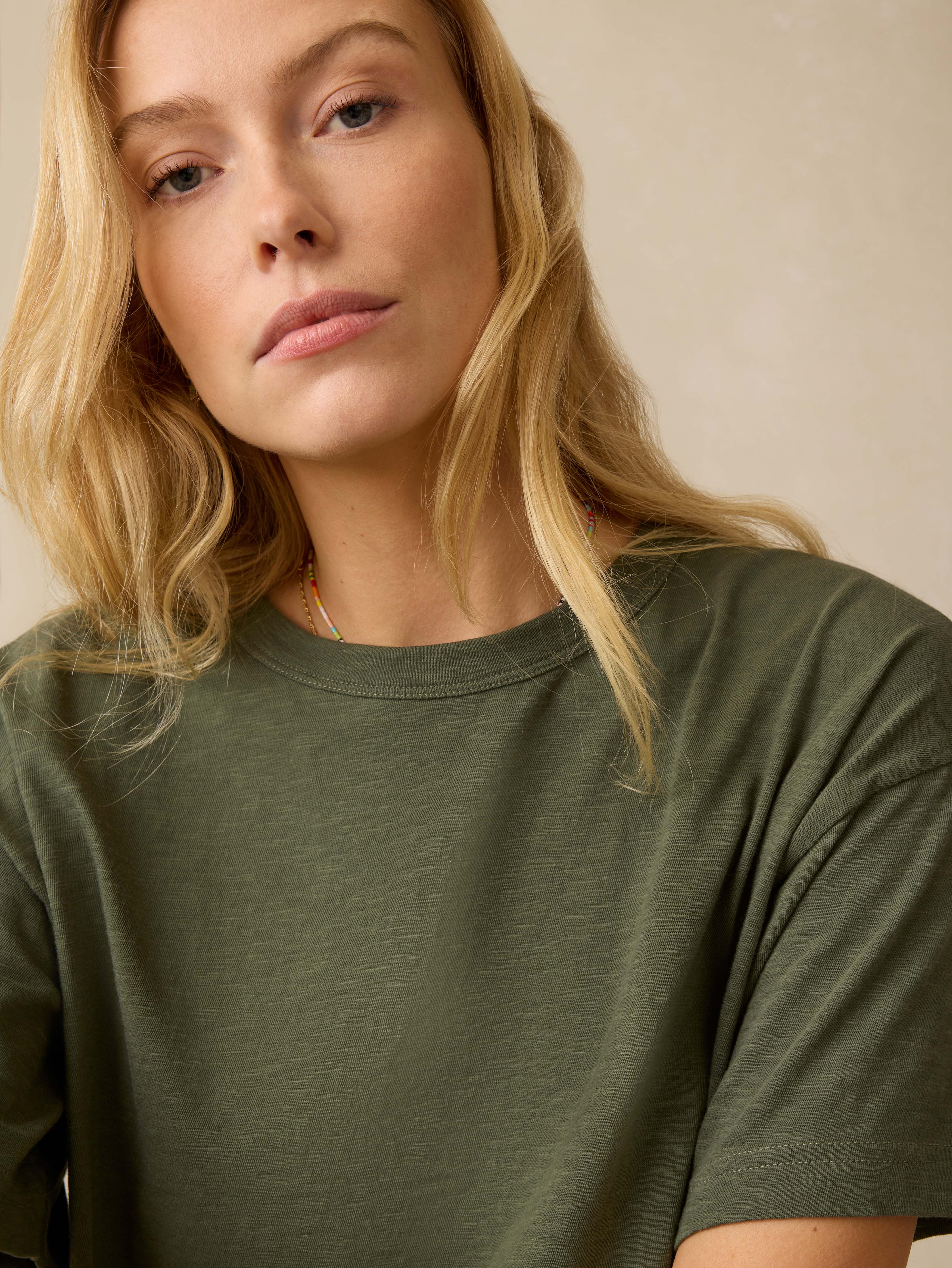 Sunwashed Regenerative Vintage Tee - Thyme Secondary image