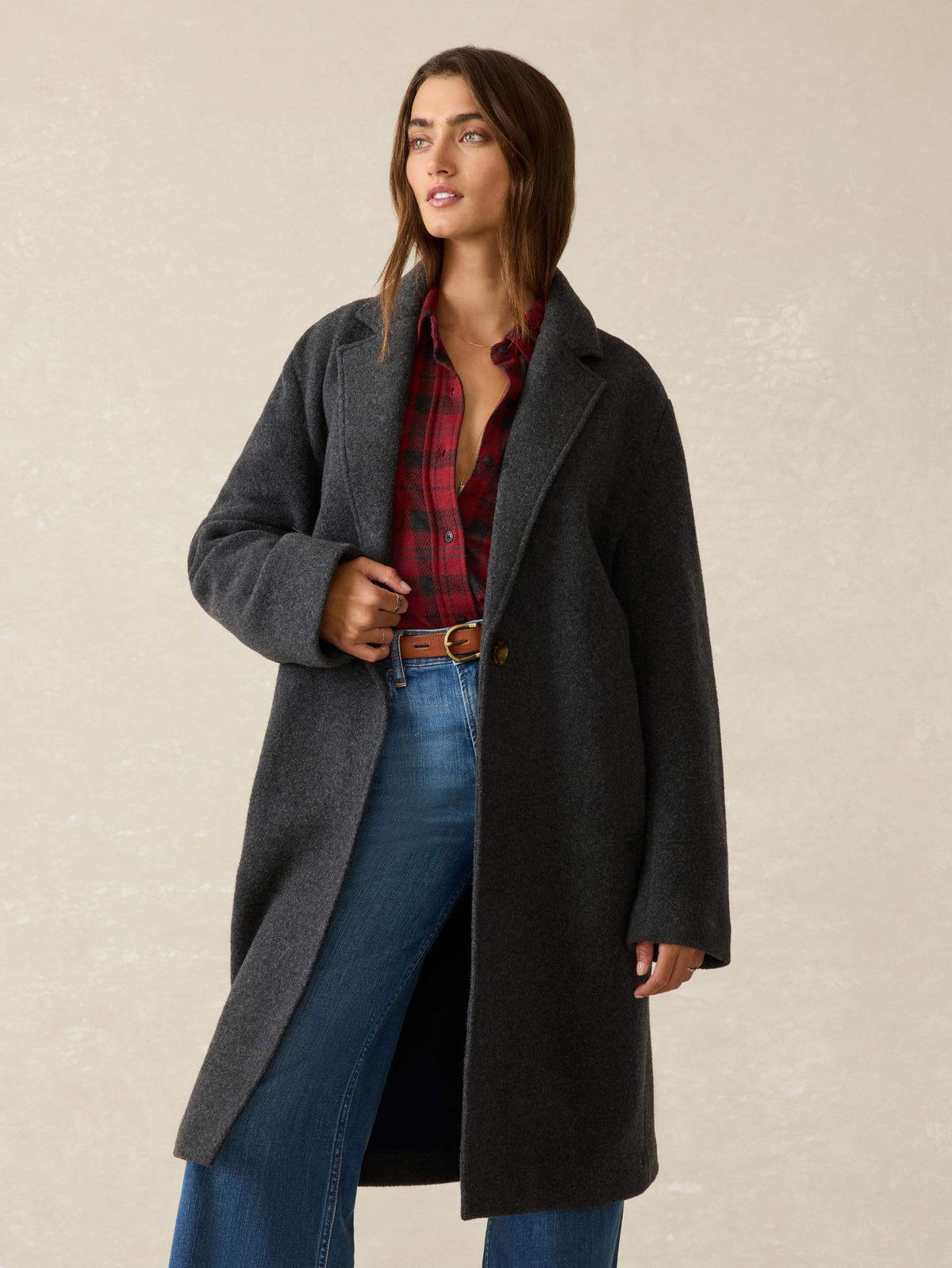 Atlantic Knit Coat - Charcoal Main image