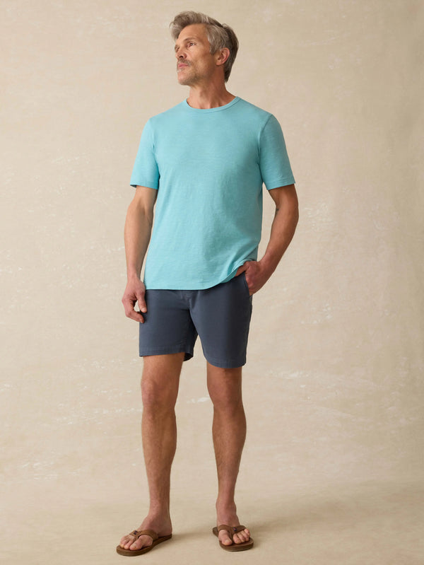 Washed Cotton Regenerative Tee - Teal Sea