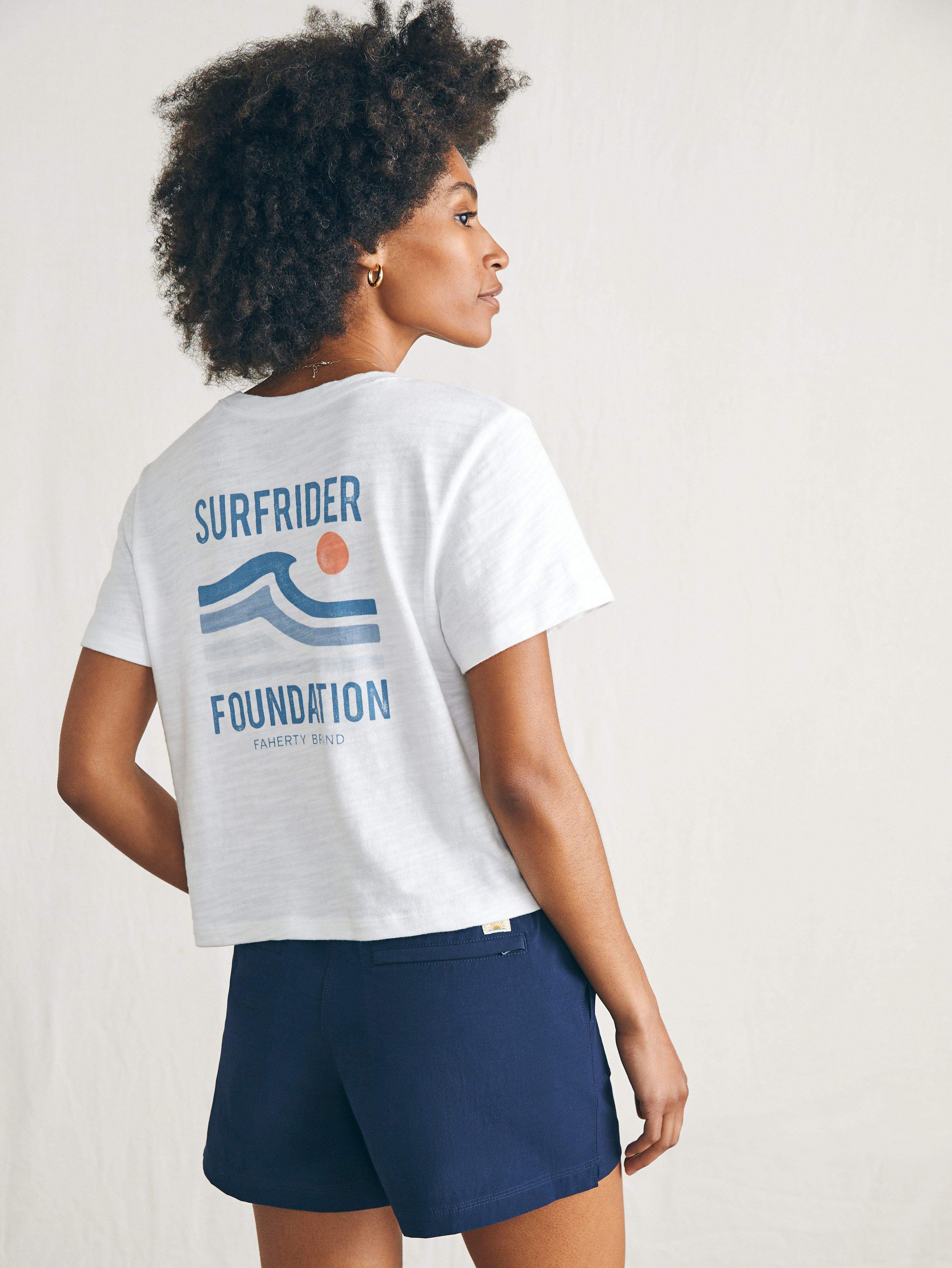 Surfrider Sunwashed Cropped Tee - White Main image