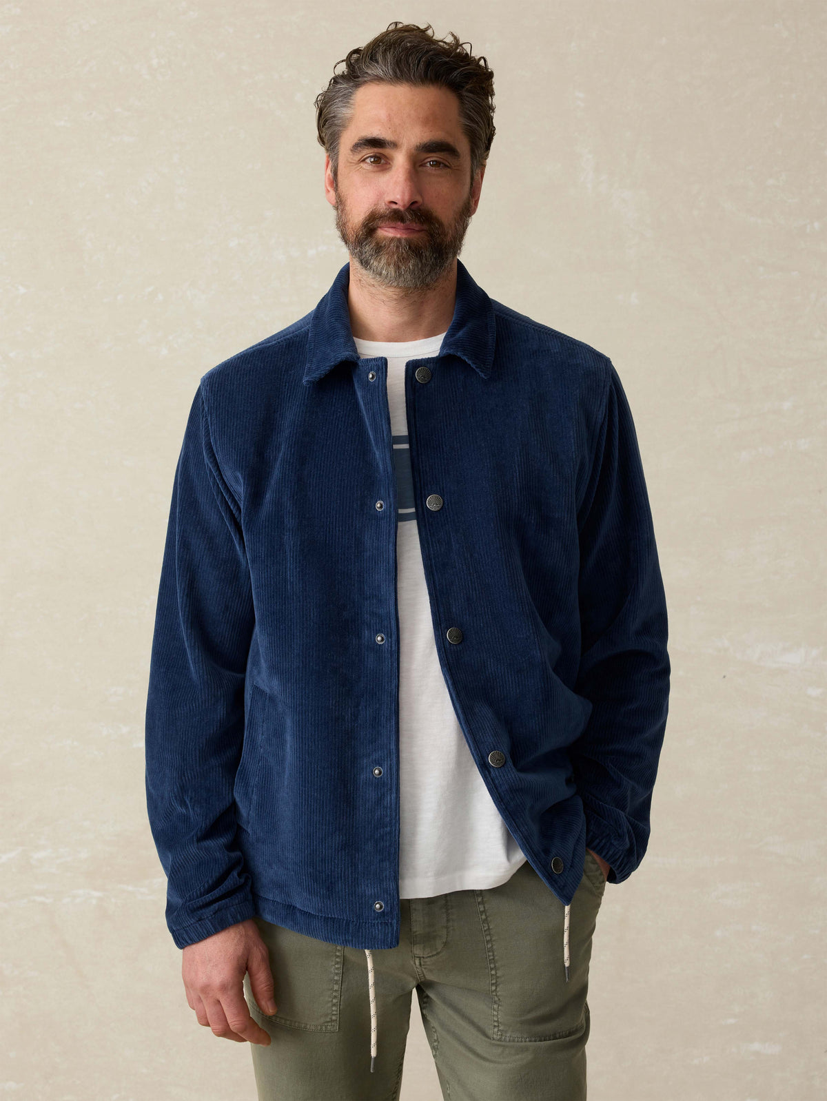 Corduroy Coaches Jacket - Spring Navy Main image