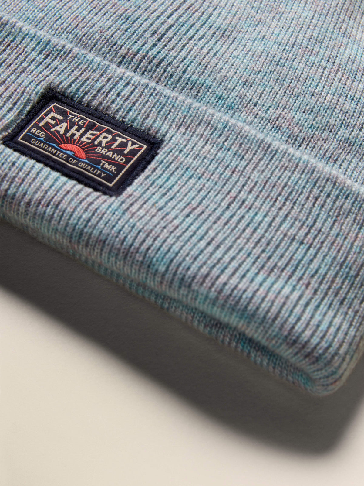 Faherty Logo Beanie - Montana Blue