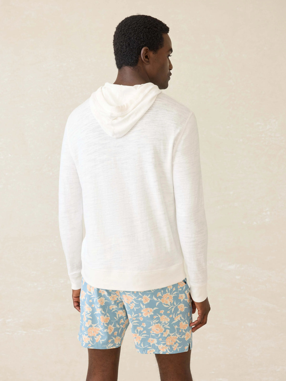 Washed Cotton Slub Hoodie (Tall) - White