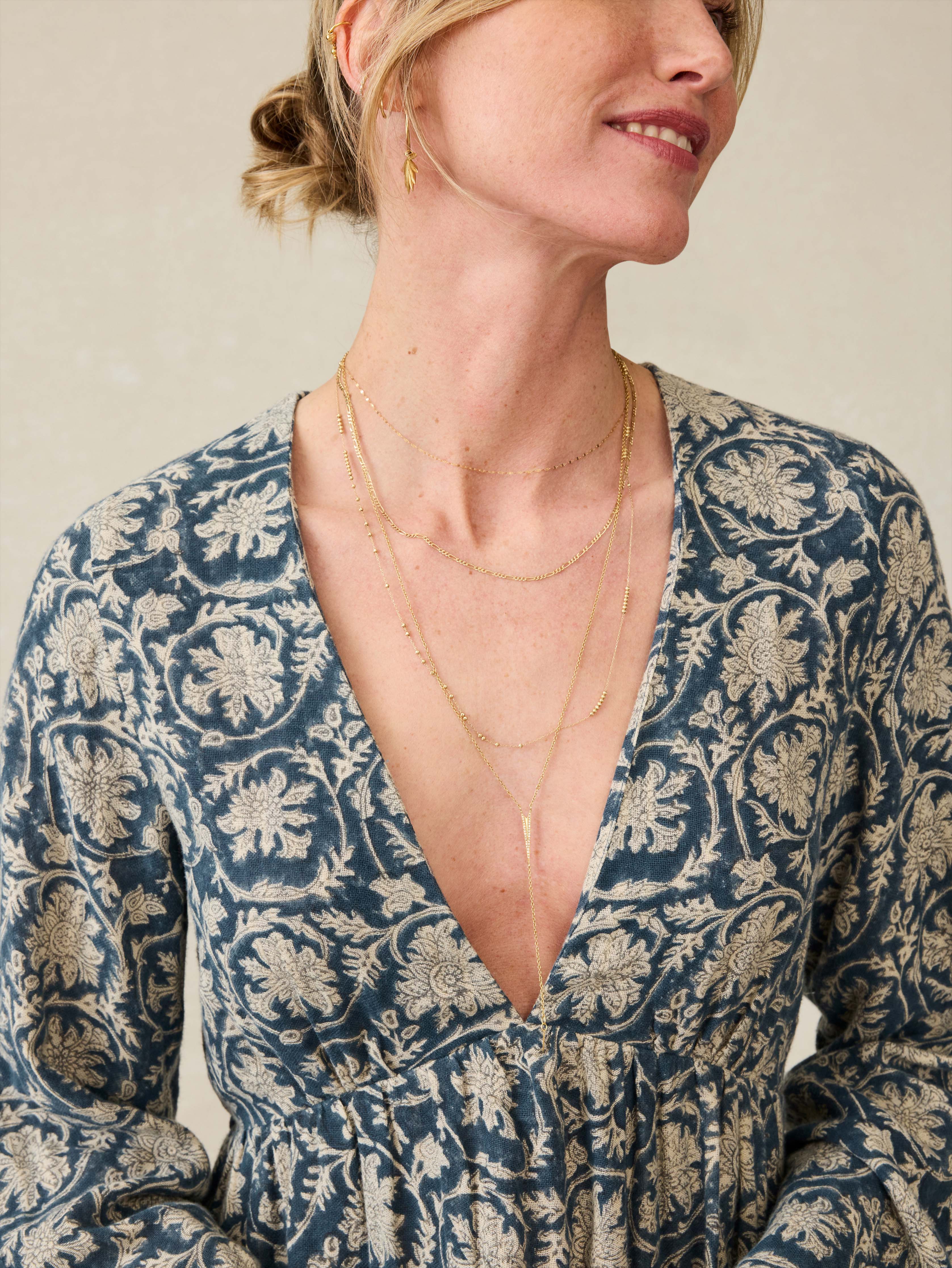 Dune Cotton Gauze Oceana Dress - Tranquil Tides Print Secondary image