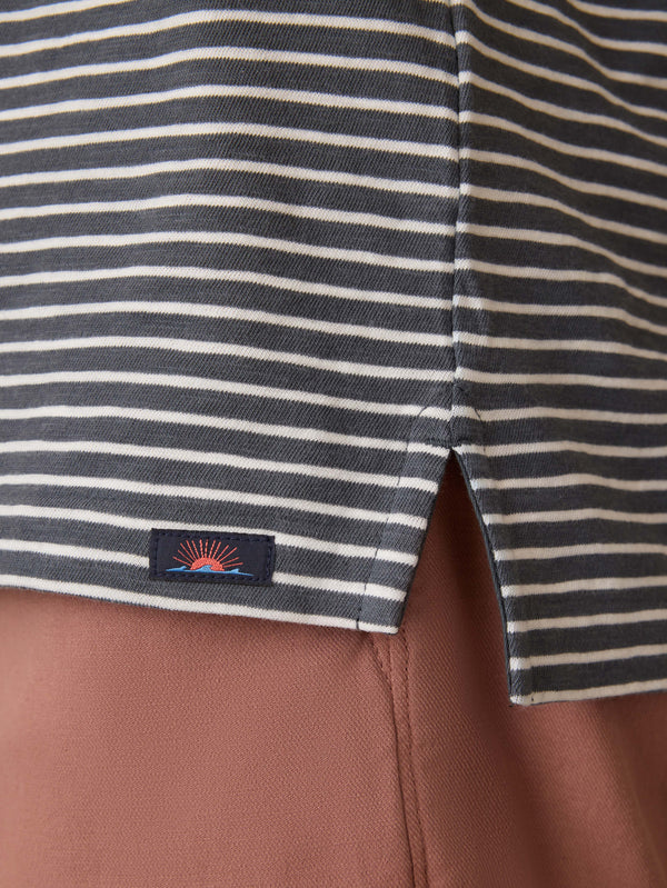 Sunwashed T-Shirt Polo - Ocean Stone Stripe