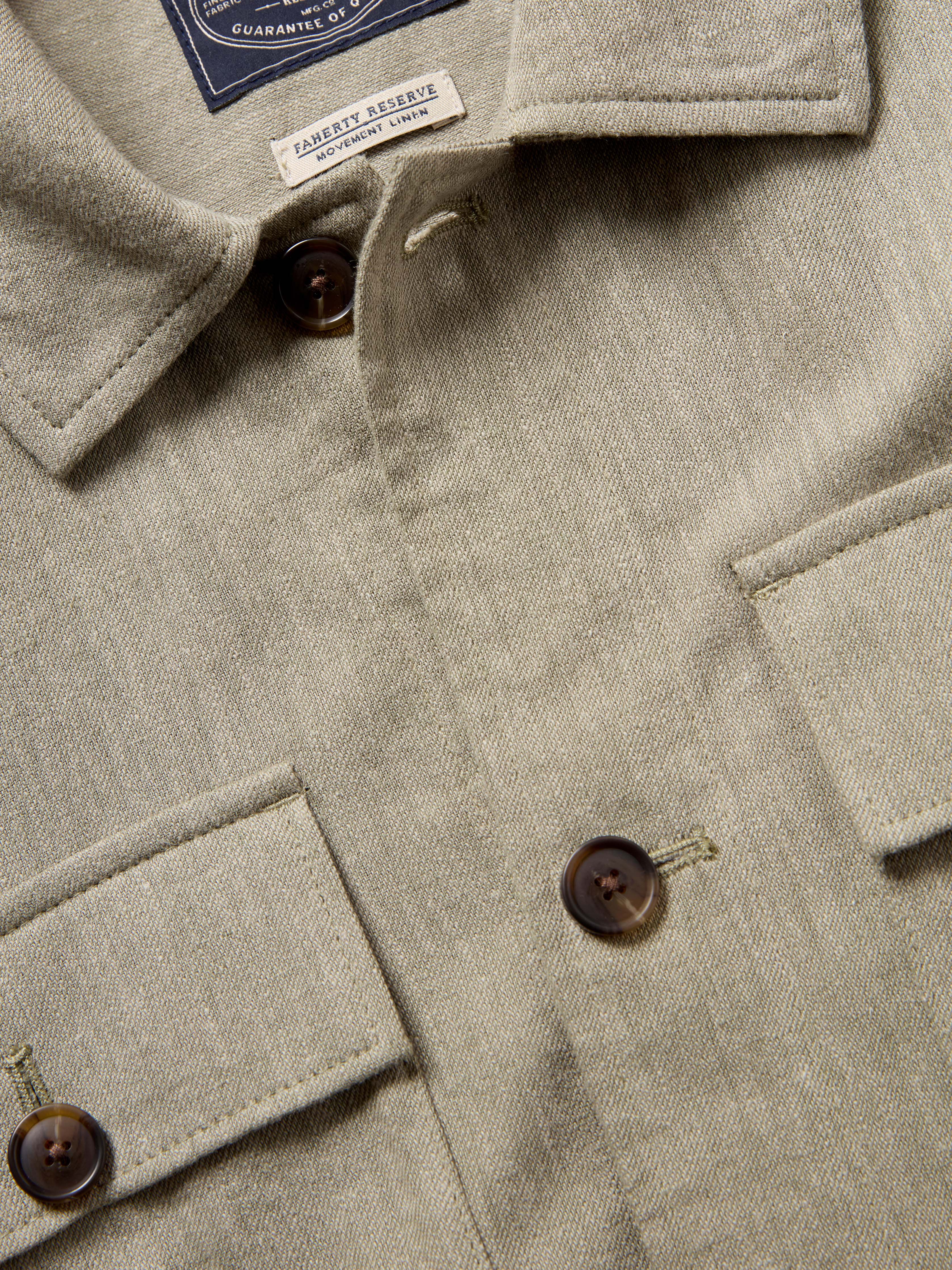 Performance Stretch Linen Shirt Jacket - Sage Cliff