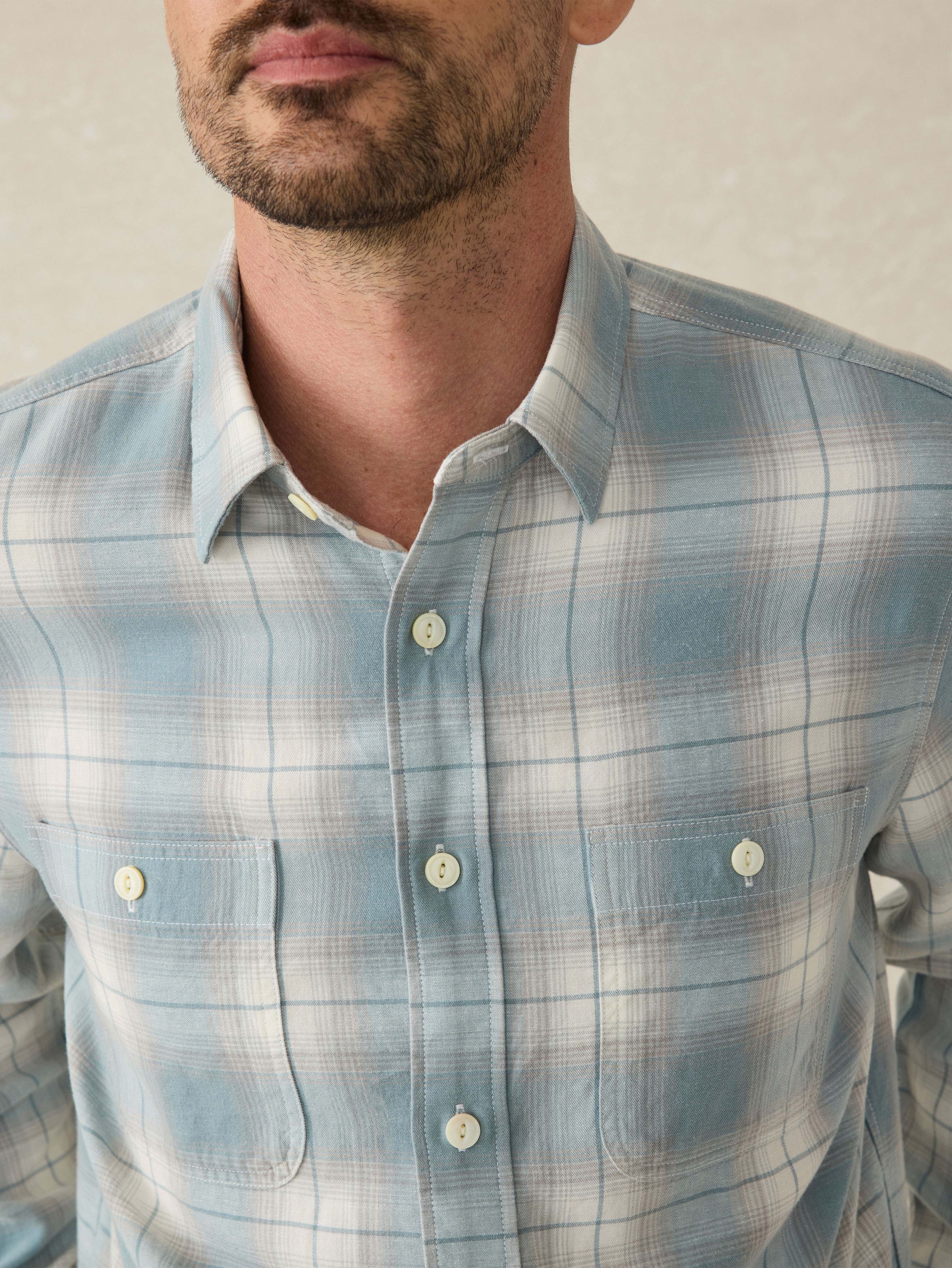 Tried \u0026 True Chambray Workshirt - Emerald Coast Plaid Secondary image