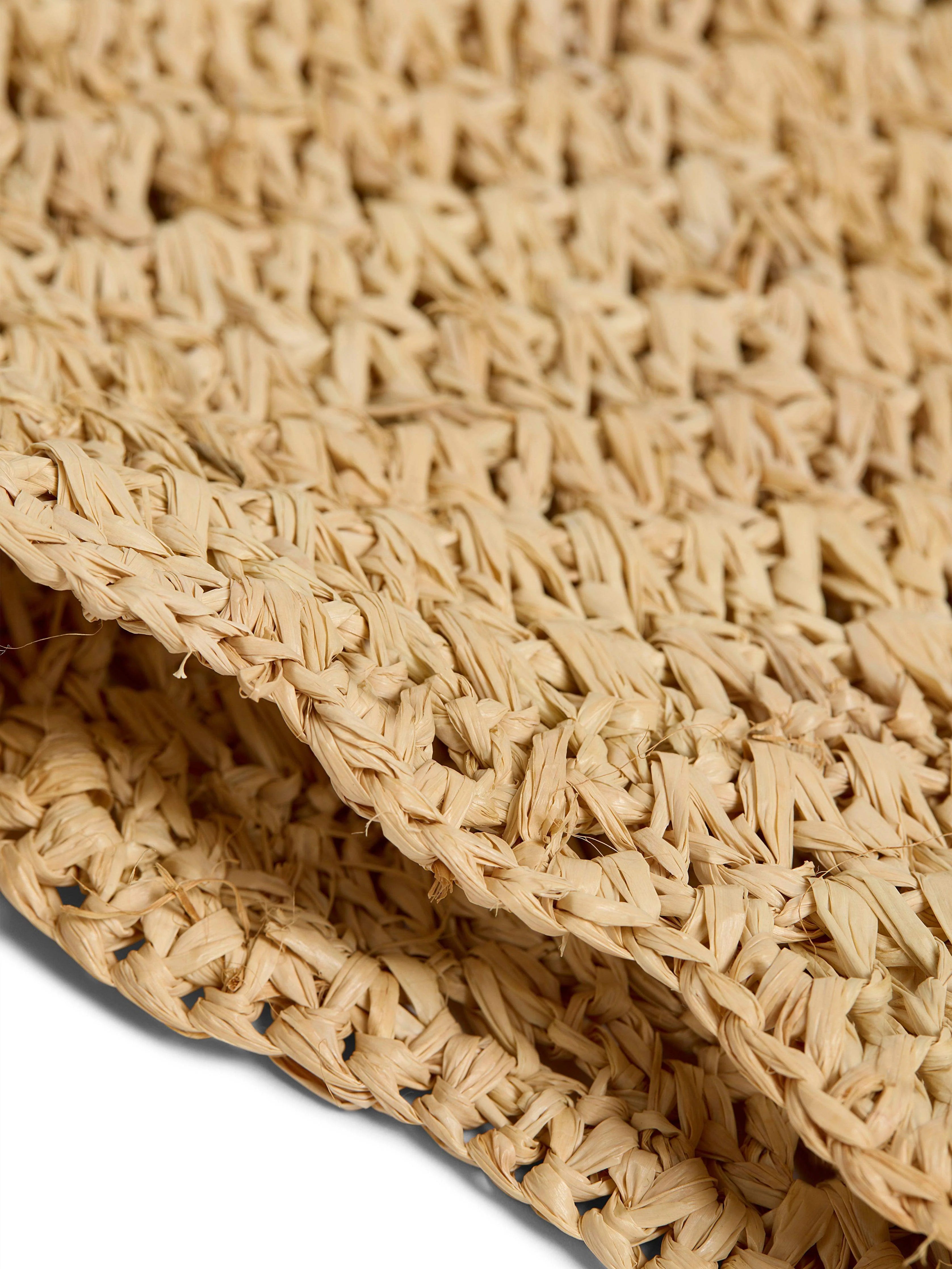 Raffia Crochet Hobo Tote - Natural Secondary image