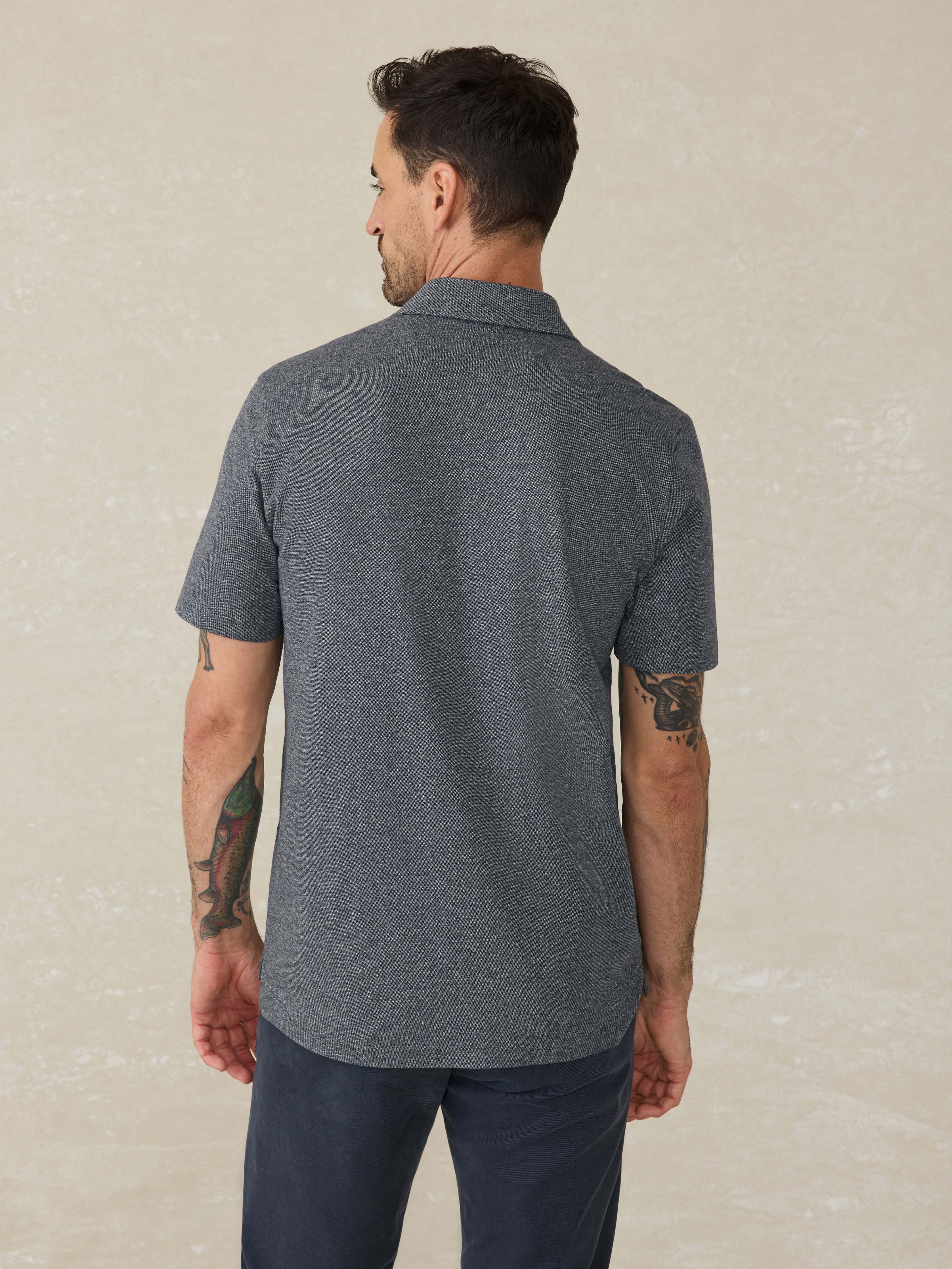 Short-Sleeve Movement™ Pique Polo - Dusty Iron Heather Secondary image