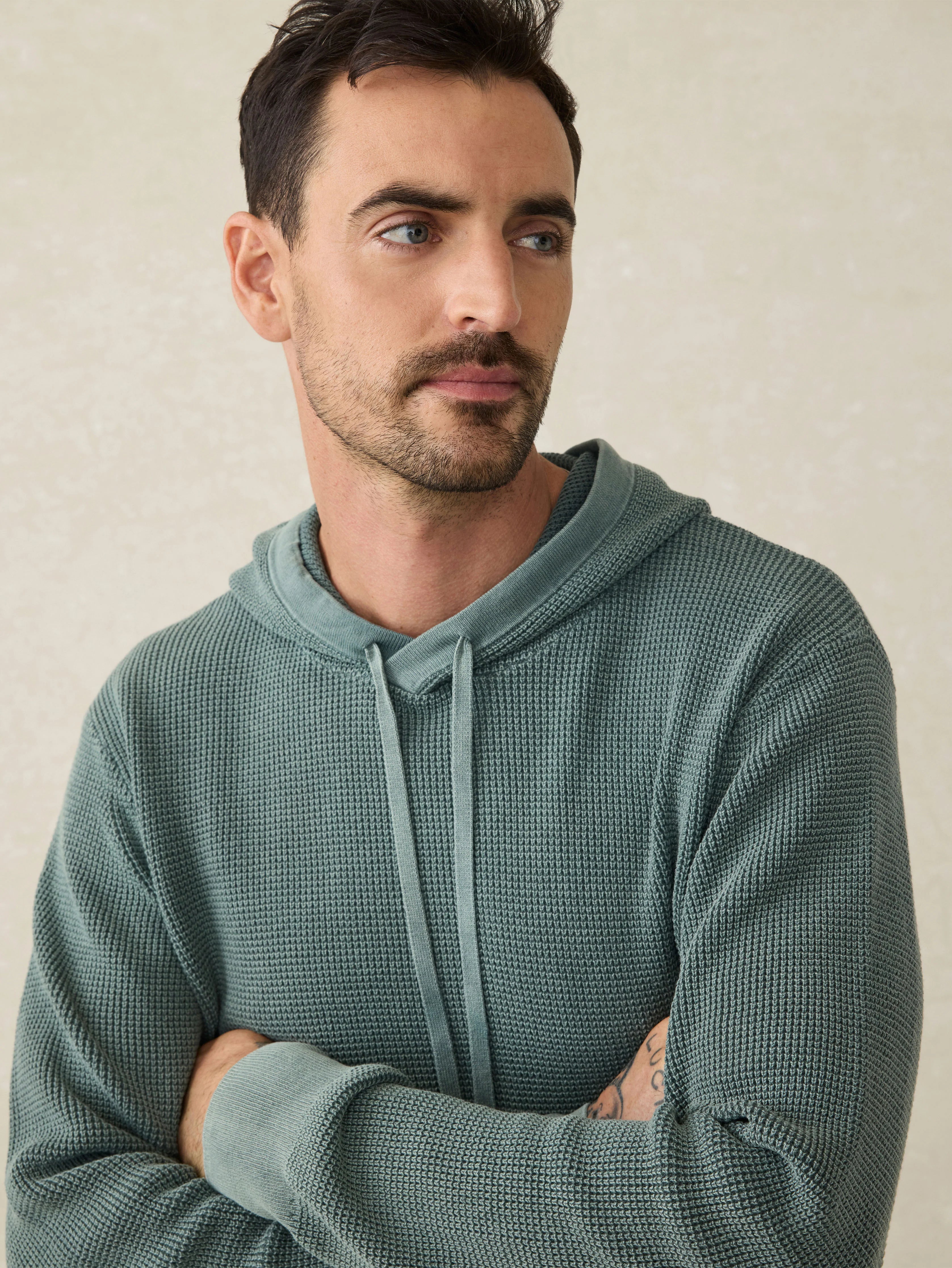 Sunwashed Sweater Hoodie - Mountain Olive Secondary image