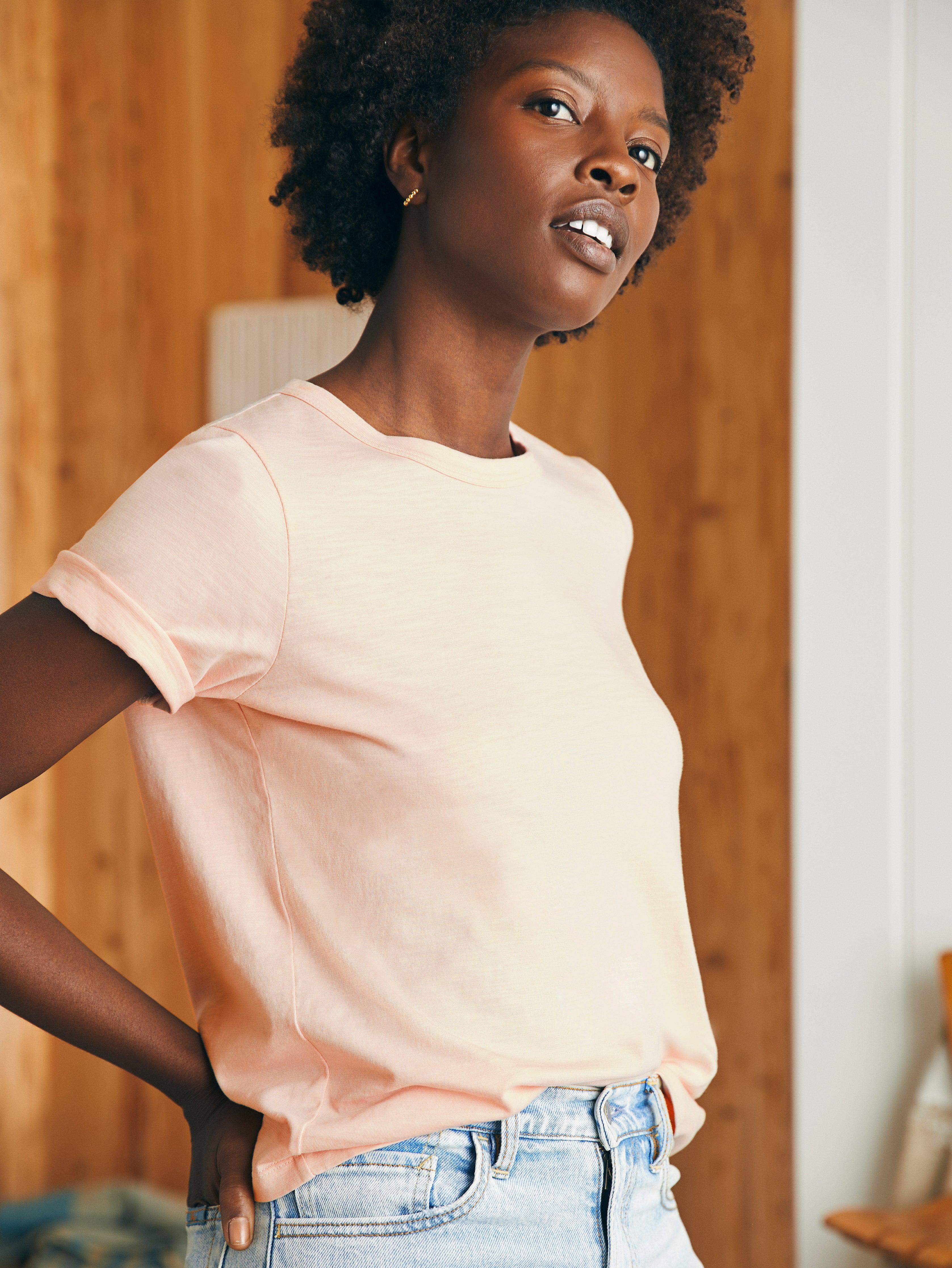 Sunwashed Crew Tee - Peach Whip Main image