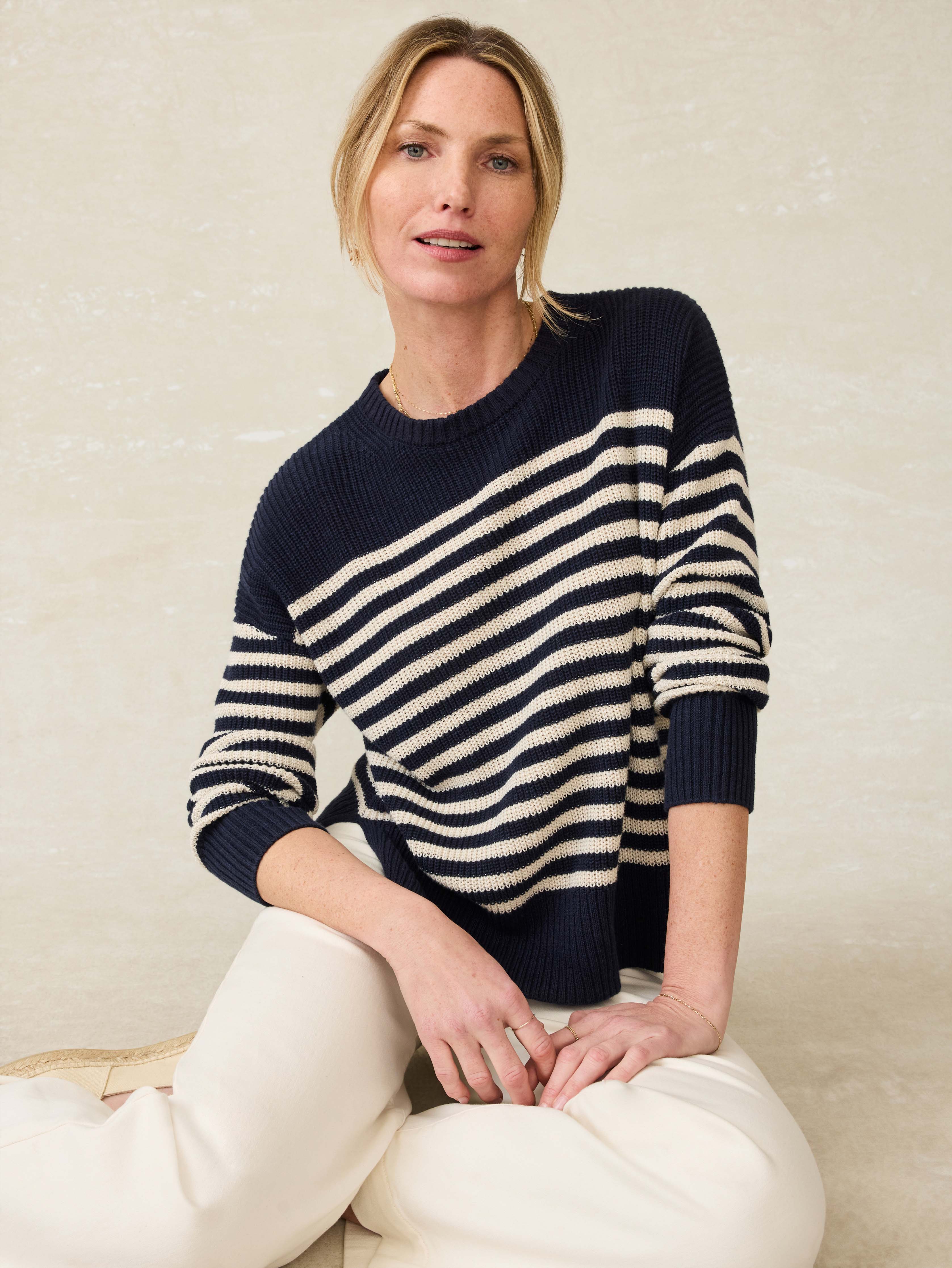 Miramar Linen Crewneck - Lighthouse Point Main image