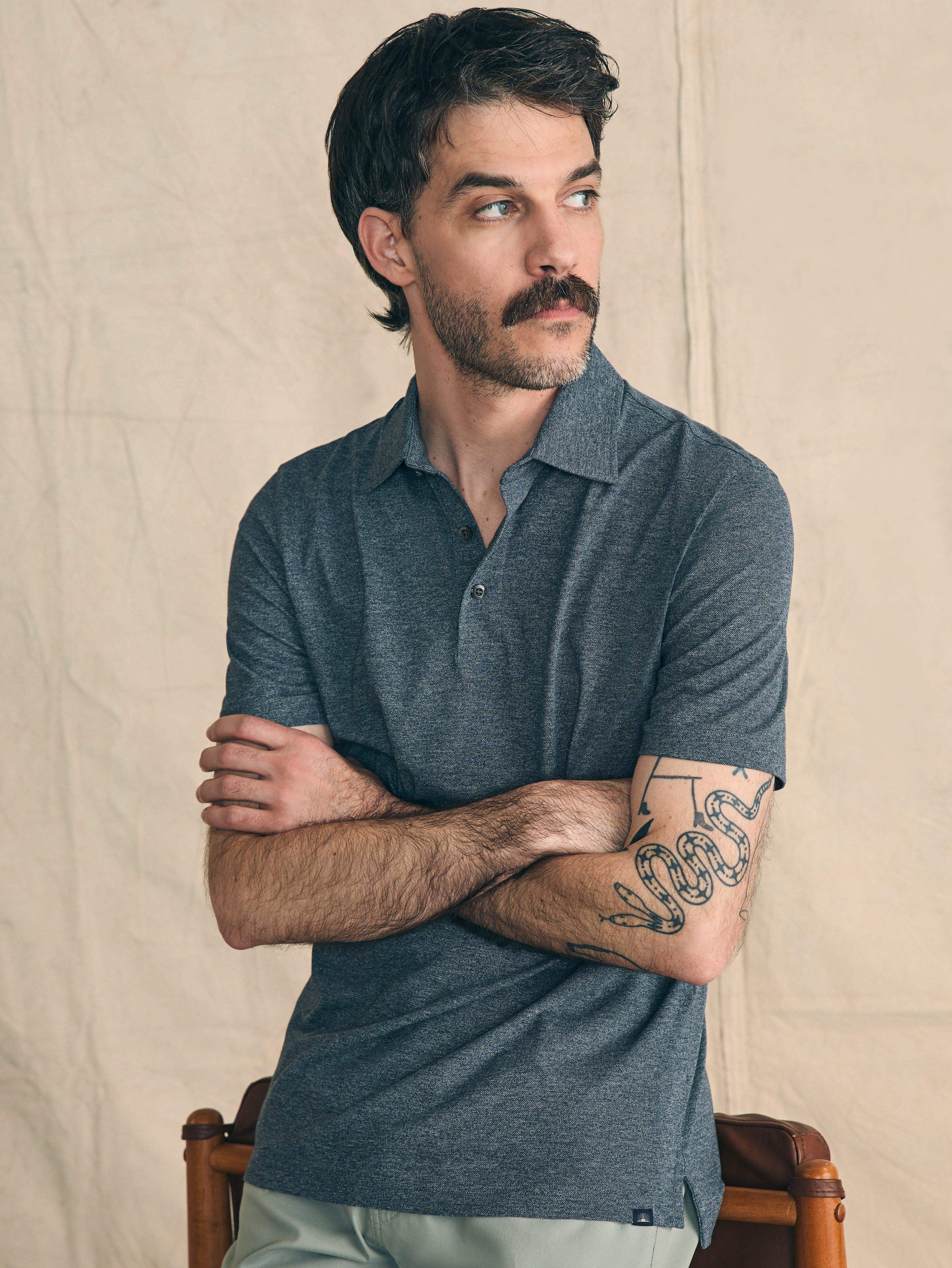 Movement™ Short-Sleeve Pique Polo Shirt (Tall) - Dusty Iron Heather Main image
