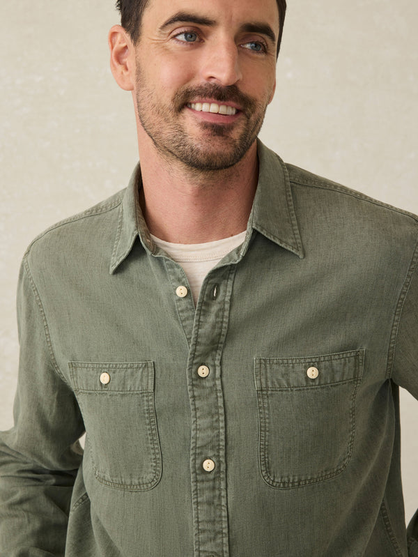 Tried \u0026 True Chambray Workshirt - Desert Olive