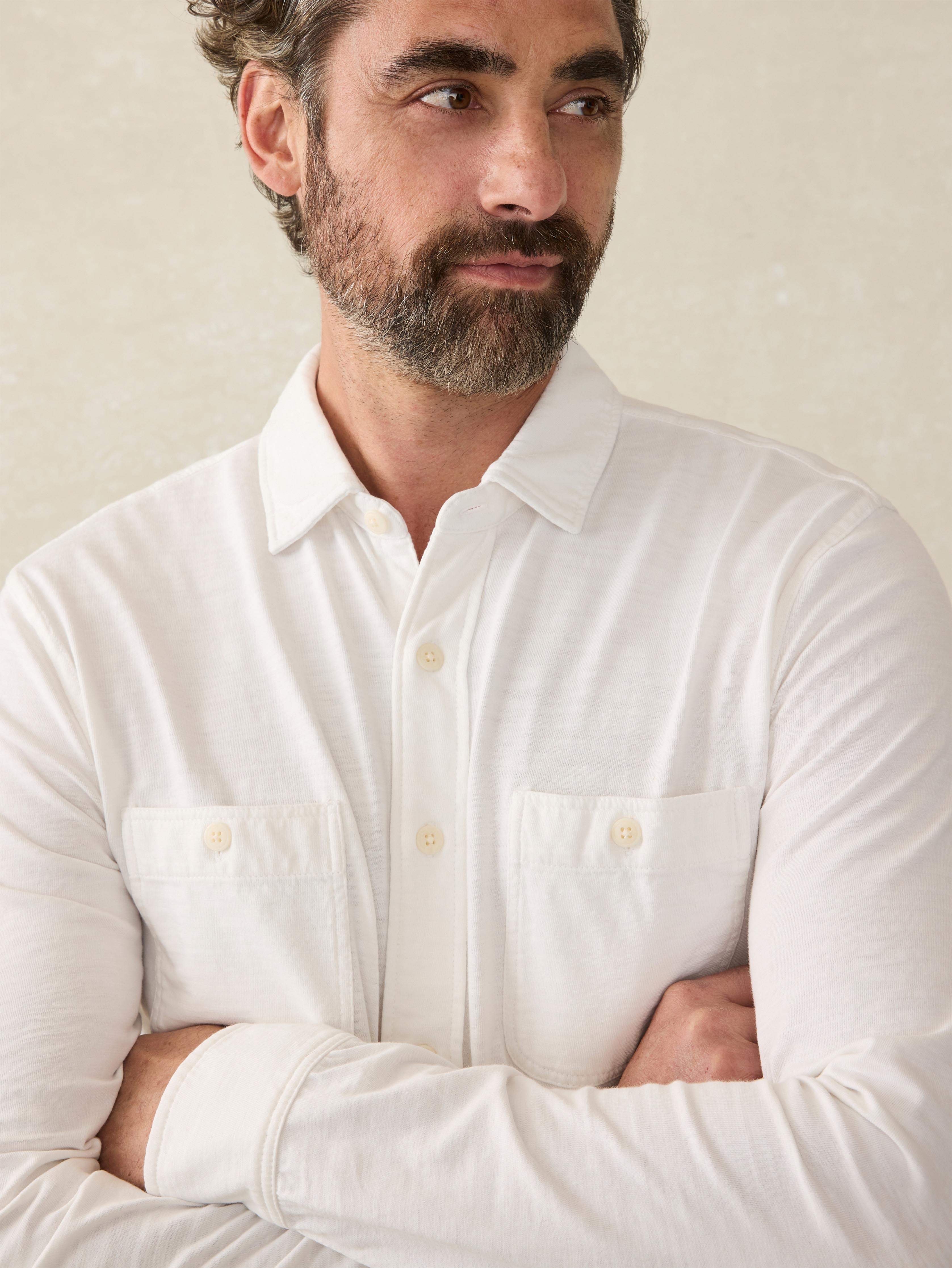 Sunwashed Knit Shirt - White Secondary image