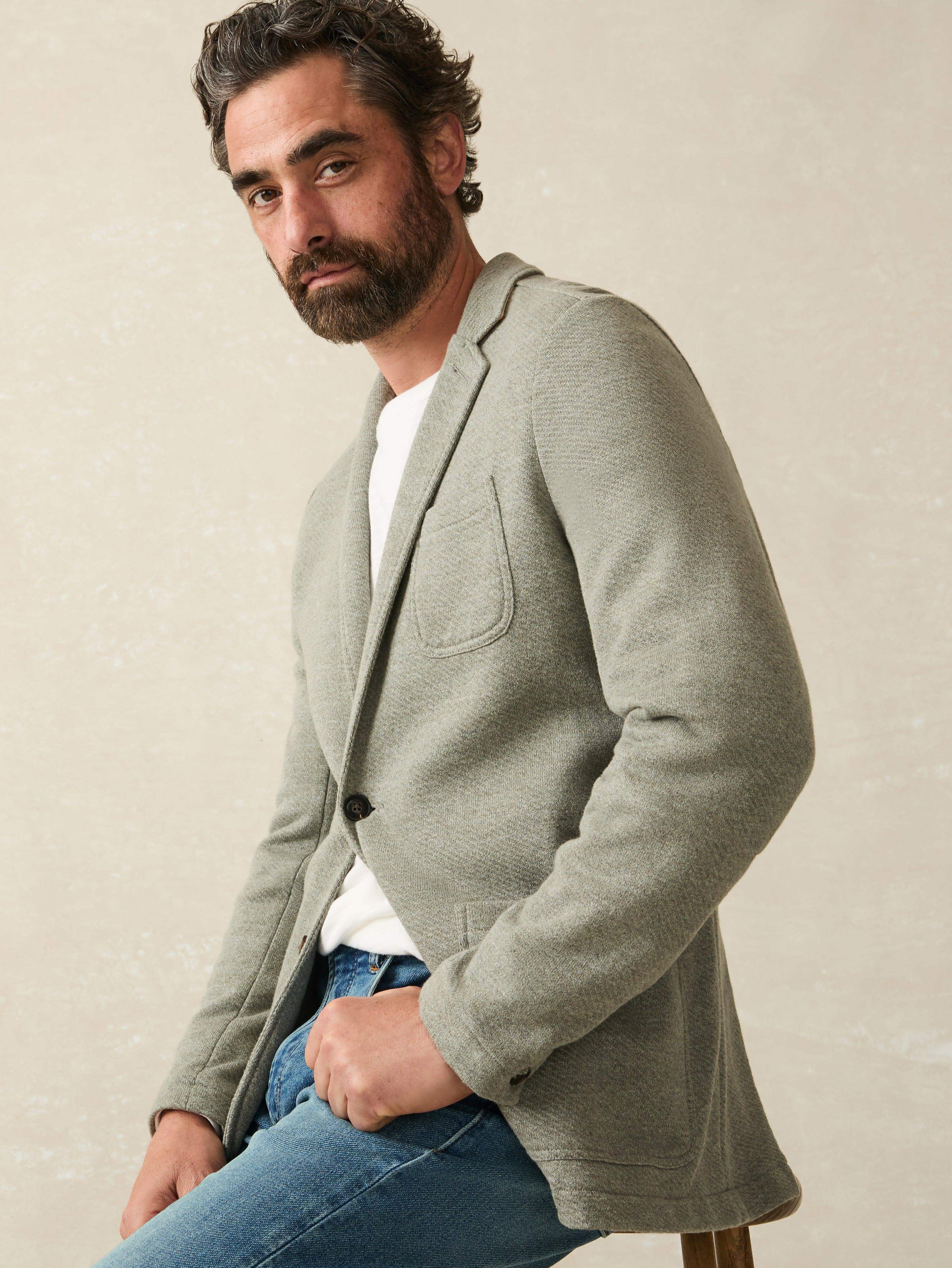 Inlet Knit Blazer (Tall) - Olive Brush Melange