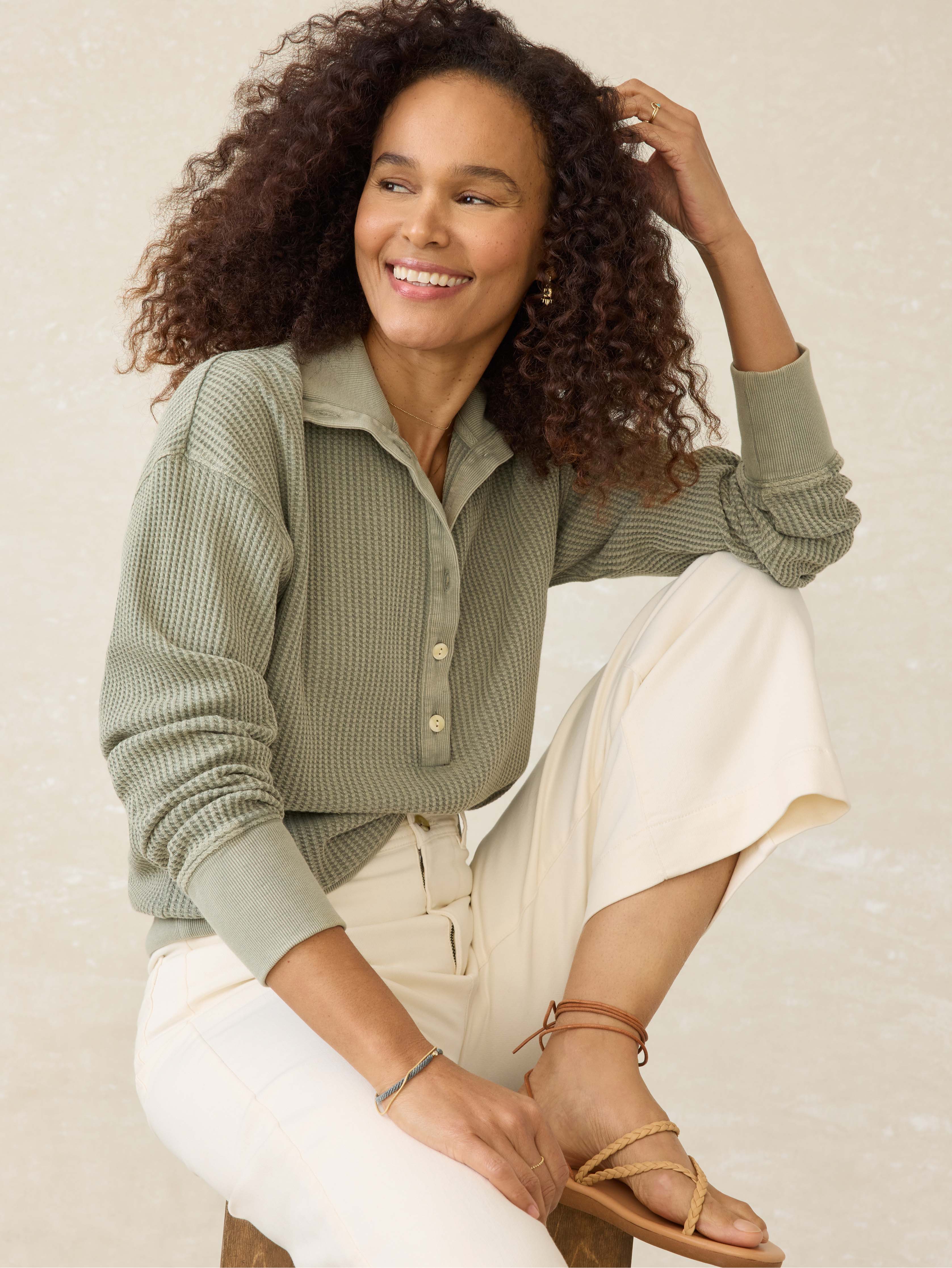 Après Waffle Henley - Coastal Sage