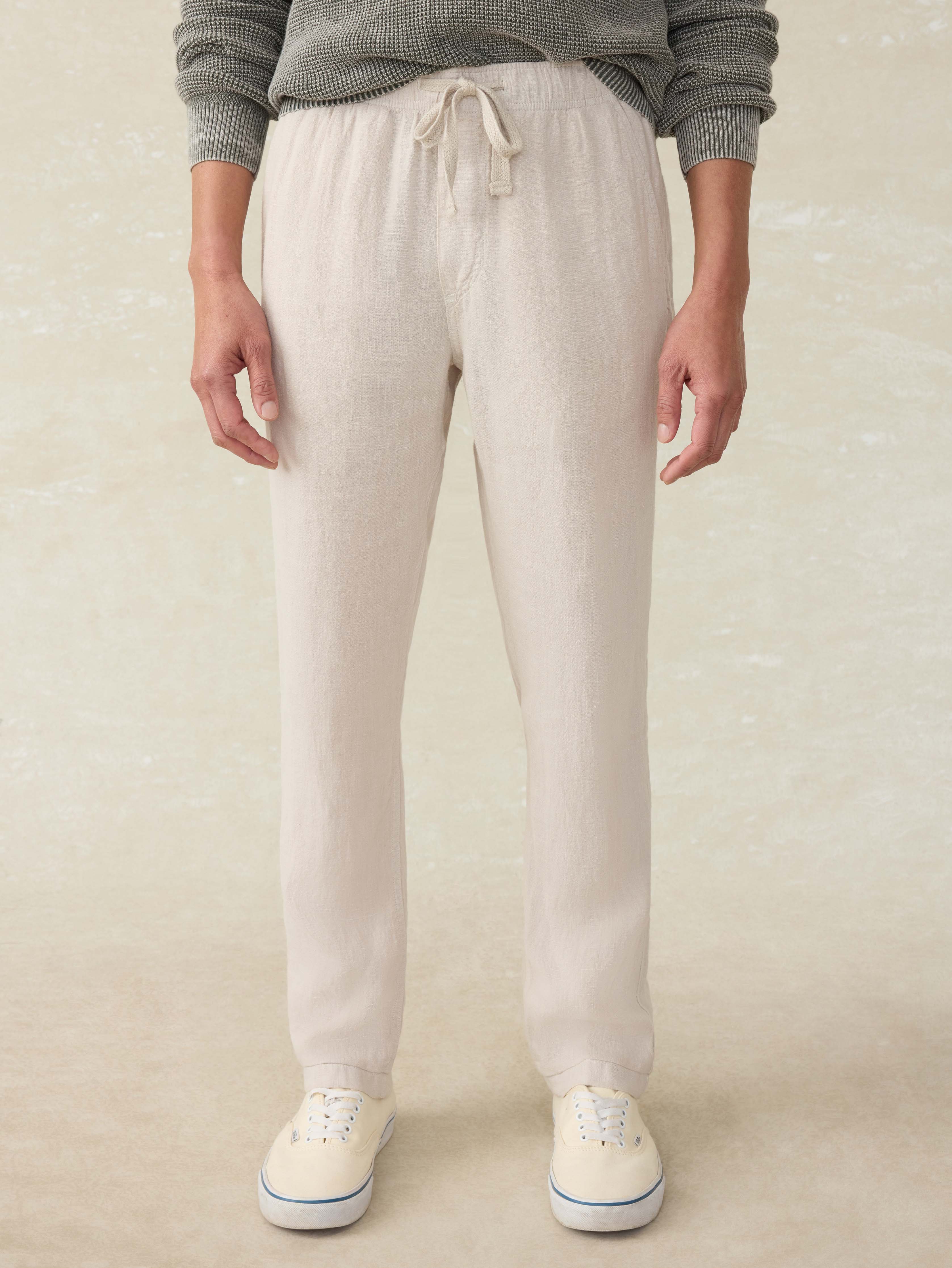 Linen Drawstring Pant - Weathered Sand Main image