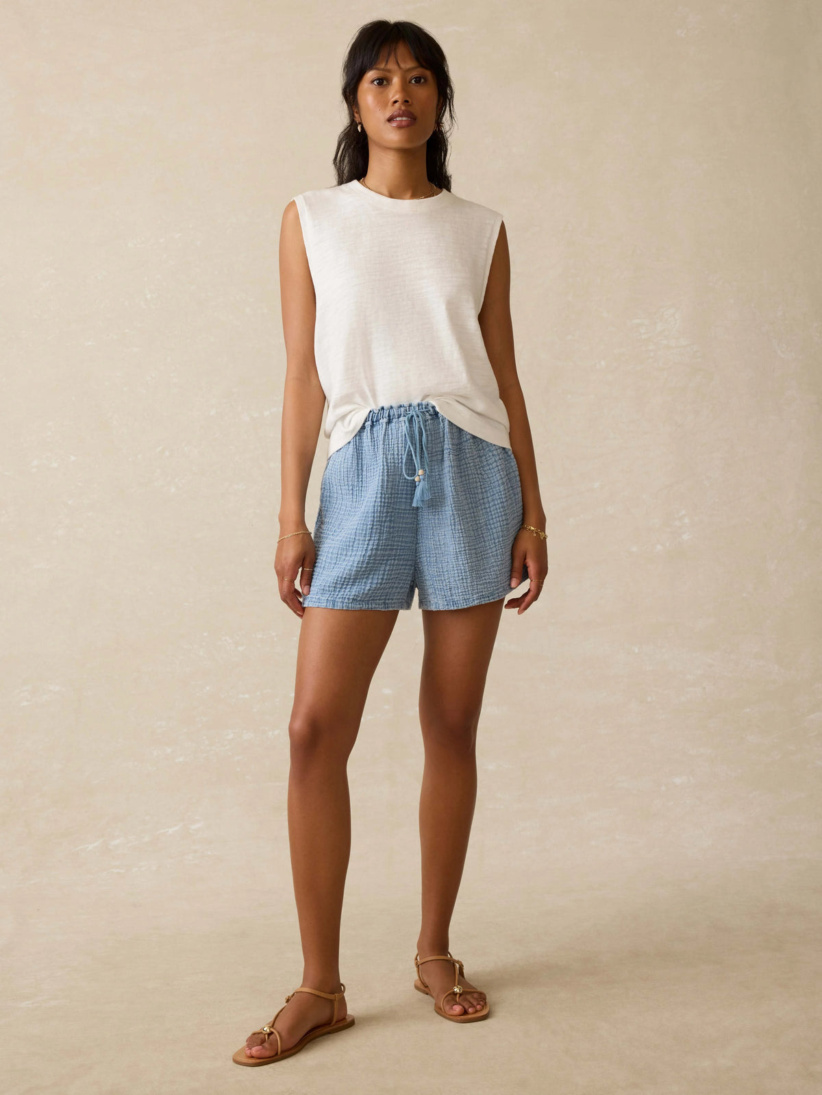 Laidback Gauze Short - Light Indigo Wash Main image
