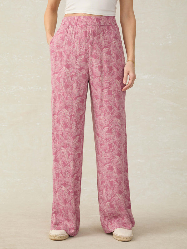 Cabana Pant - Dusty Rose Banana Leaf