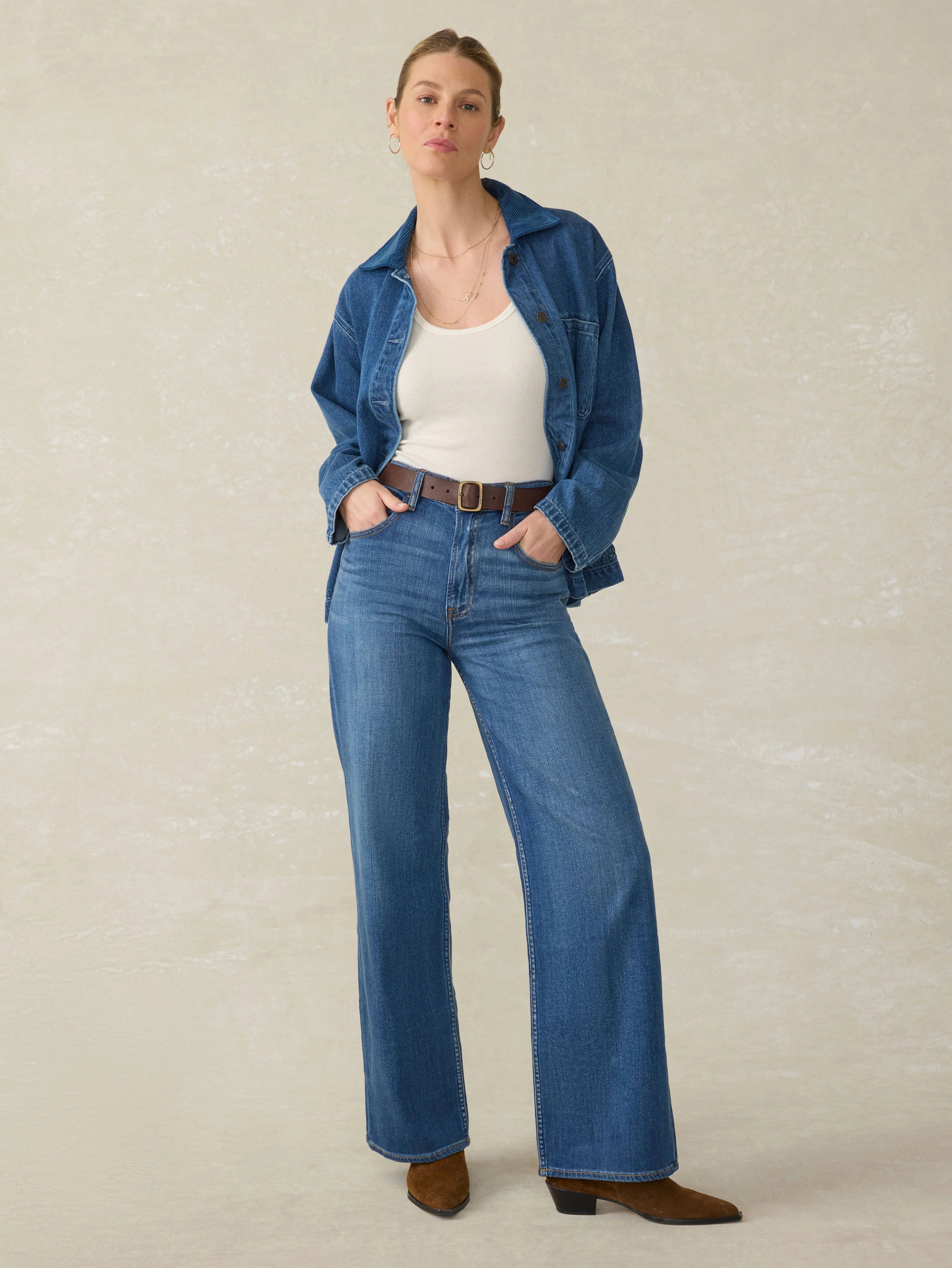 Saturday Denim Wide Leg - Indigo Coast Wash Secondary image