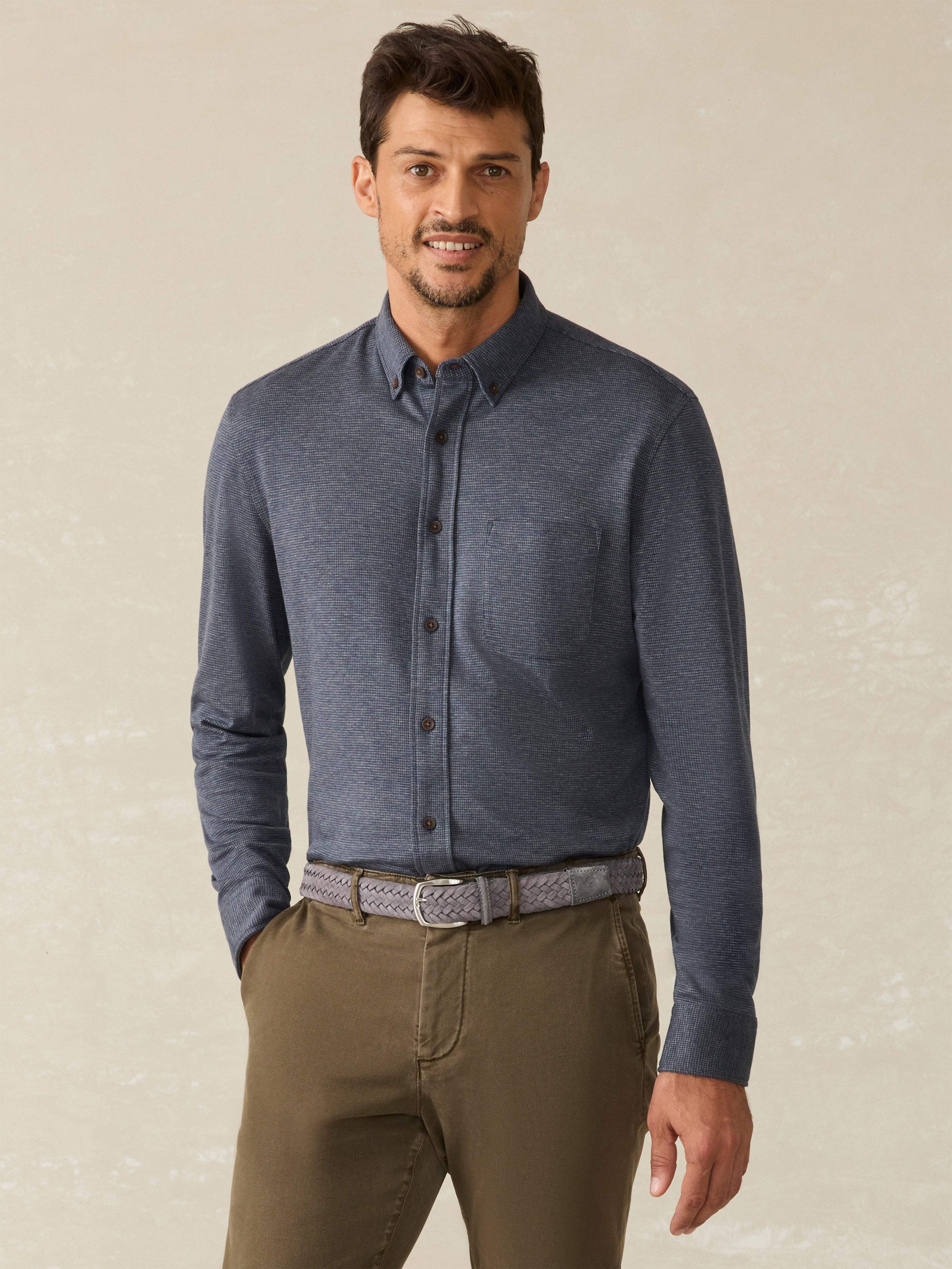 Coastline Knit Shirt - Twilight Houndstooth Secondary image