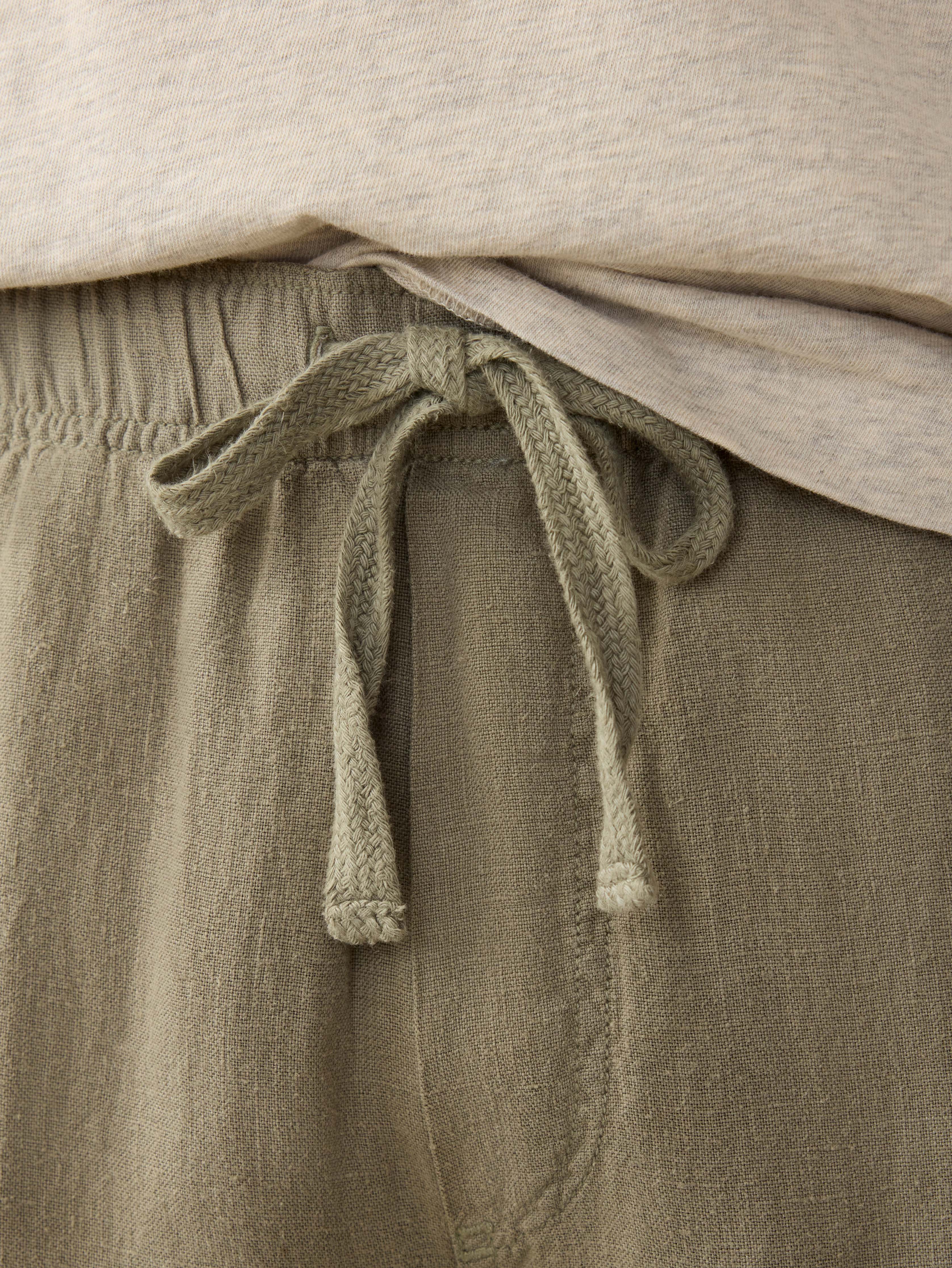 Linen Drawstring Pant - Canyon Olive Secondary image
