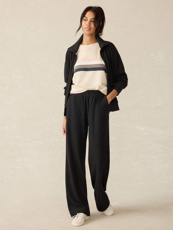 Legend™ Lounge Wide Leg Pant - Heathered Black Twill