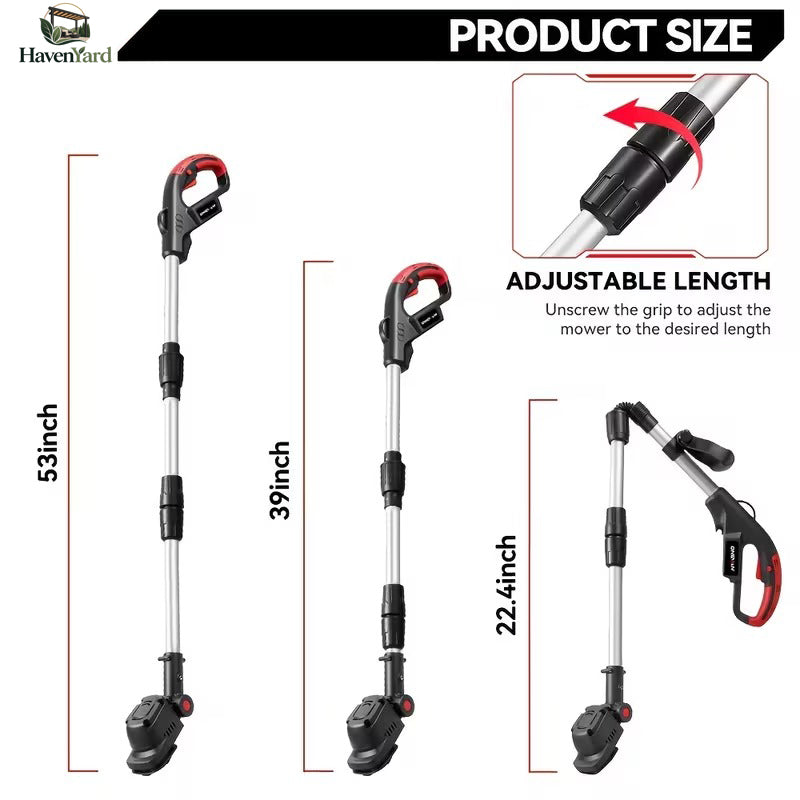 Cordless 3-in-1 Yard Trimmer – 21V Brushless, 9-Inch Cut, Foldable Design