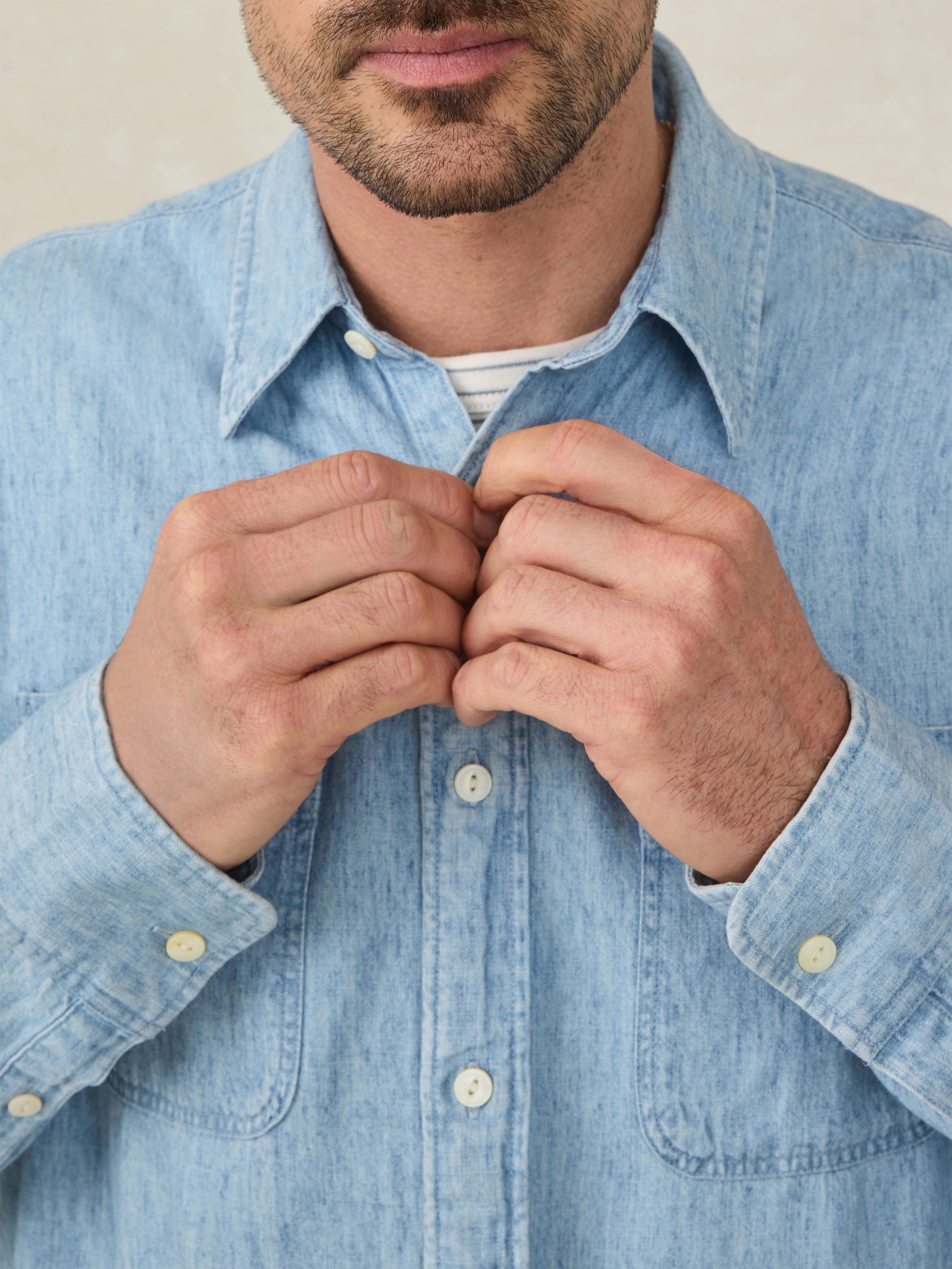Tried \u0026 True Chambray Workshirt - Vintage Indigo Secondary image