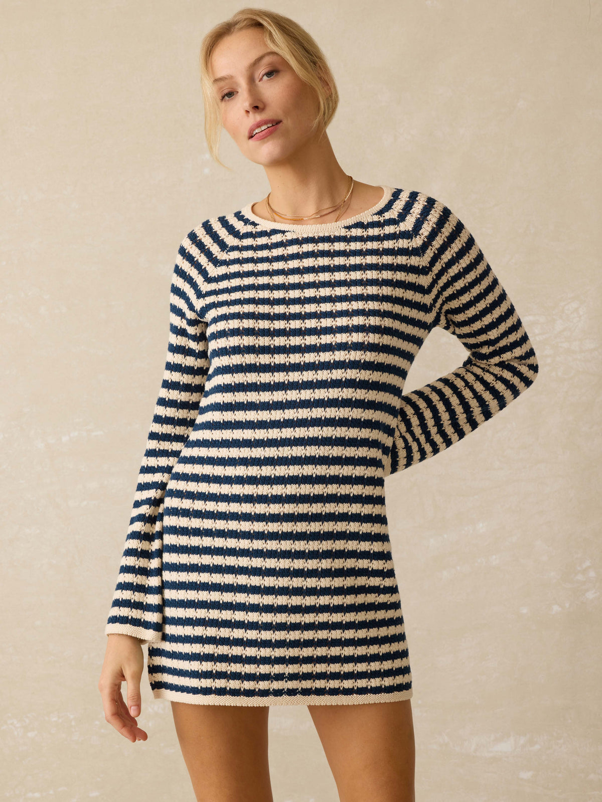 Seacoast Crochet Long-Sleeve Dress - Nice Navy Main image