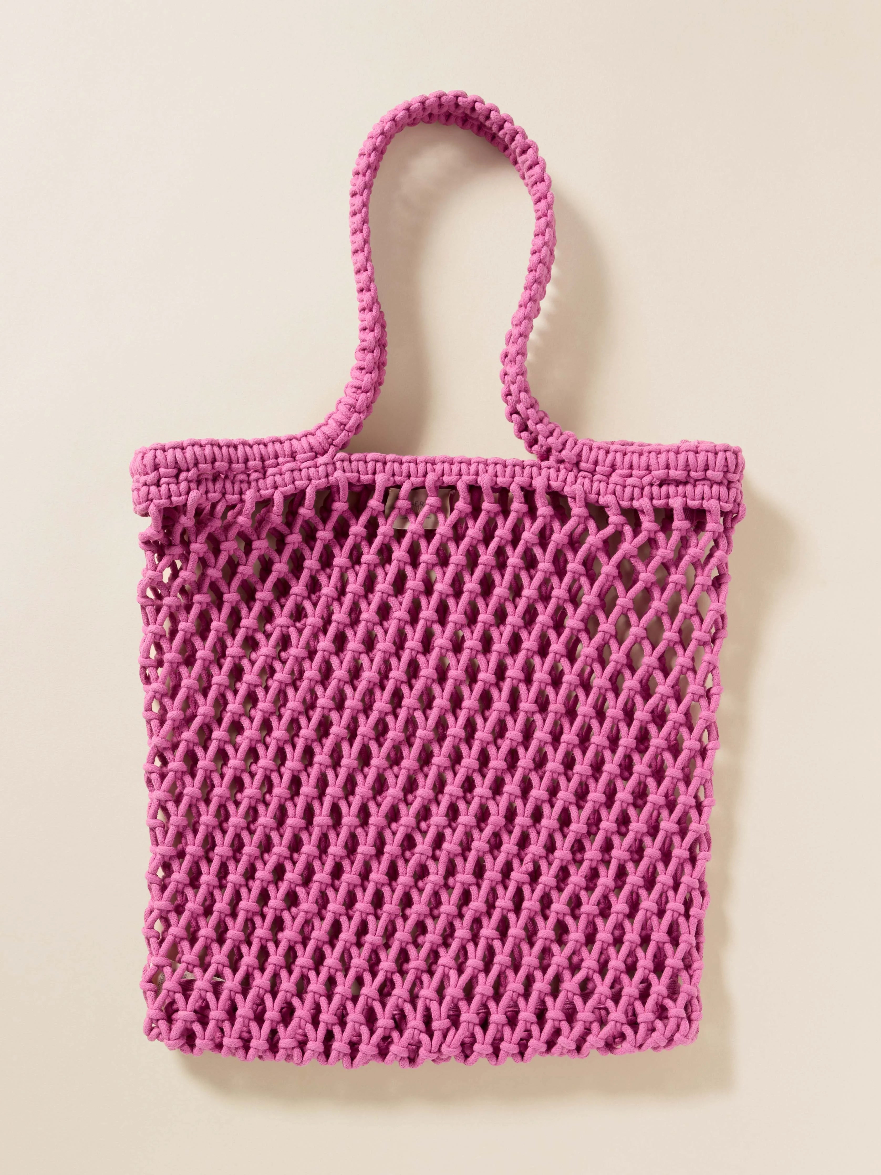 Sunwashed Macrame Tote - Ibis Rose Main image