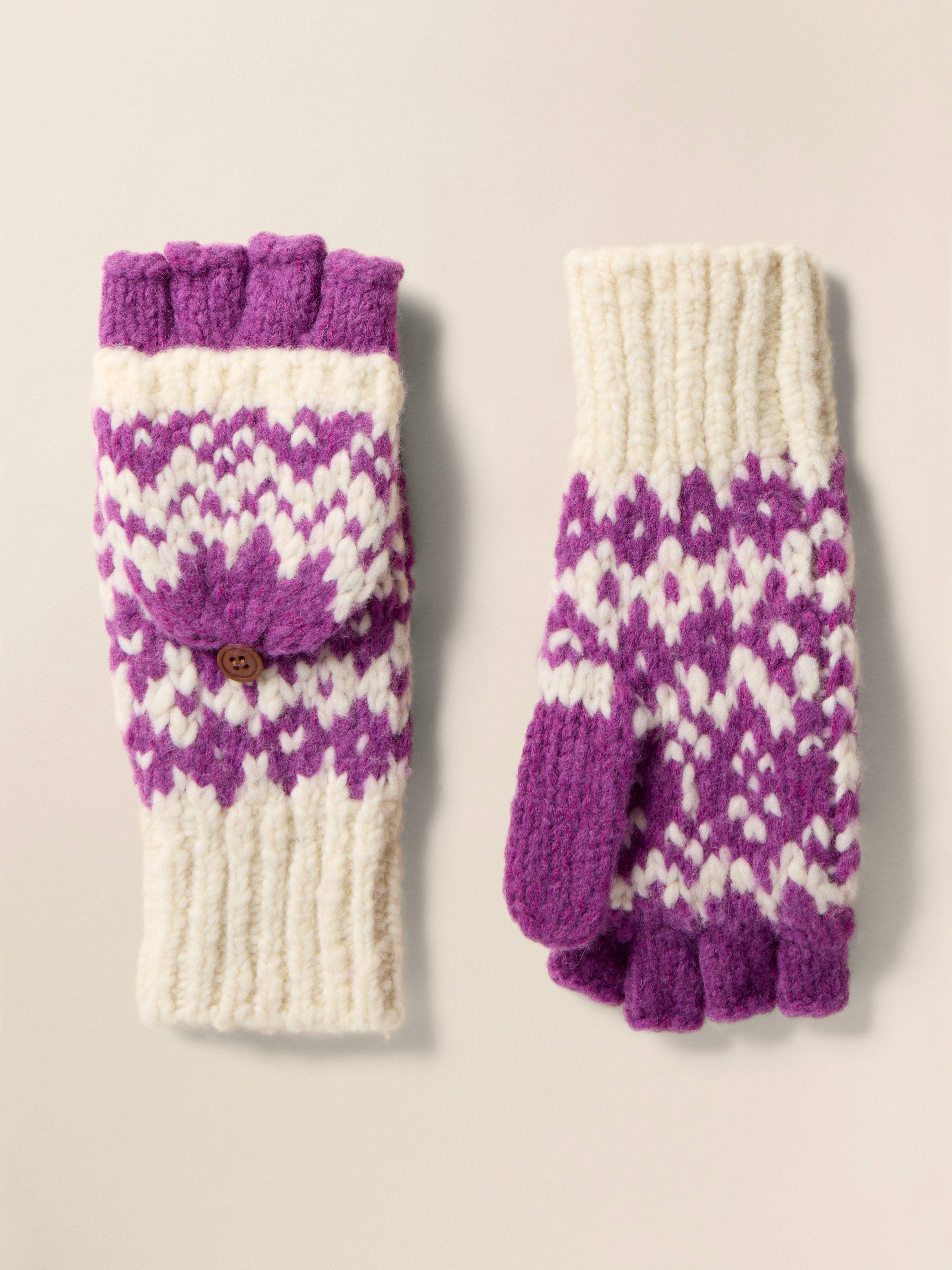 Valley Fairisle Mitten - Purple Fairisle Main image