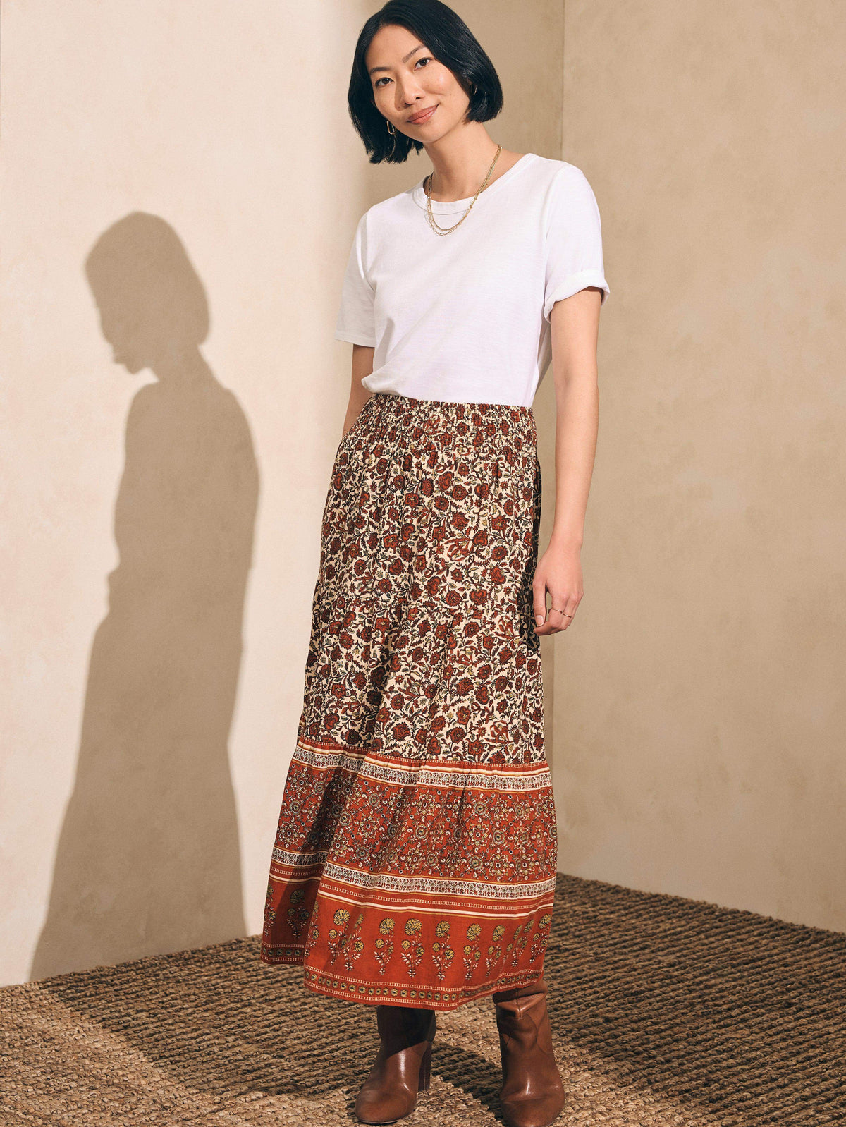 Harlow Skirt - Umber Folly Floral Main image