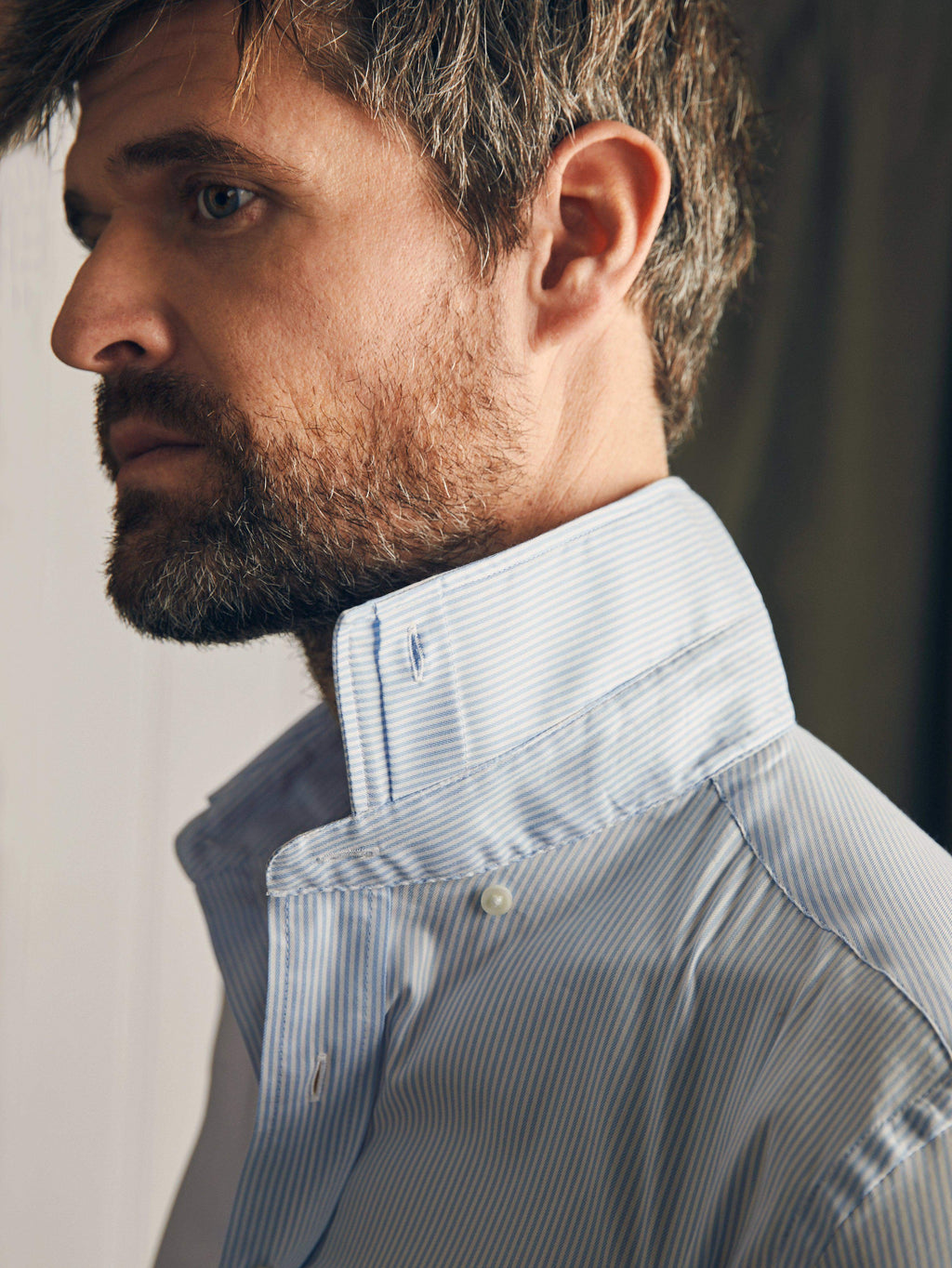 Performance Stretch Dress Shirt - Blue White Stripe