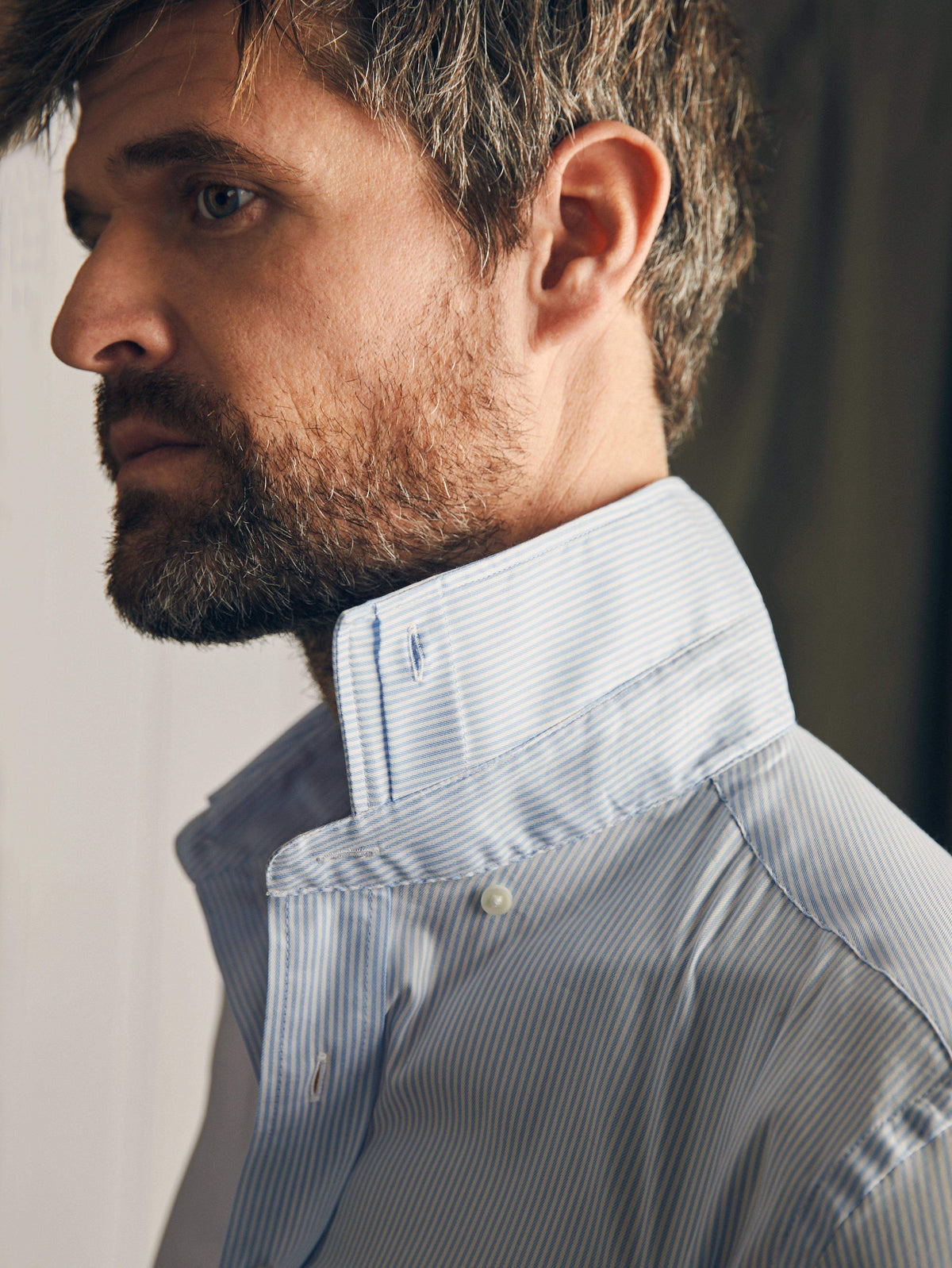 Performance Stretch Dress Shirt - Blue White Stripe