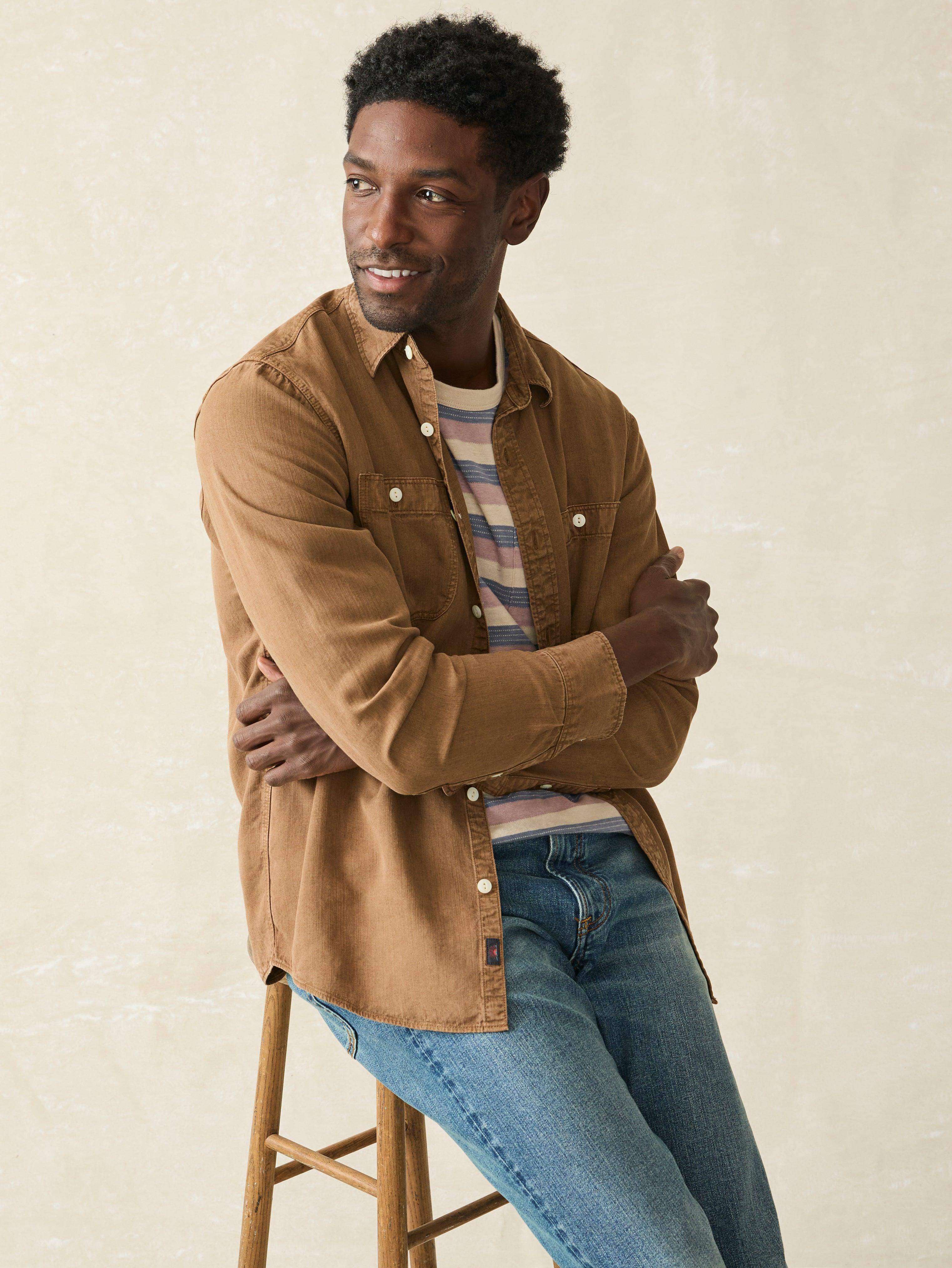 Tried \u0026 True Chambray Workshirt - Sahara Khaki Secondary image
