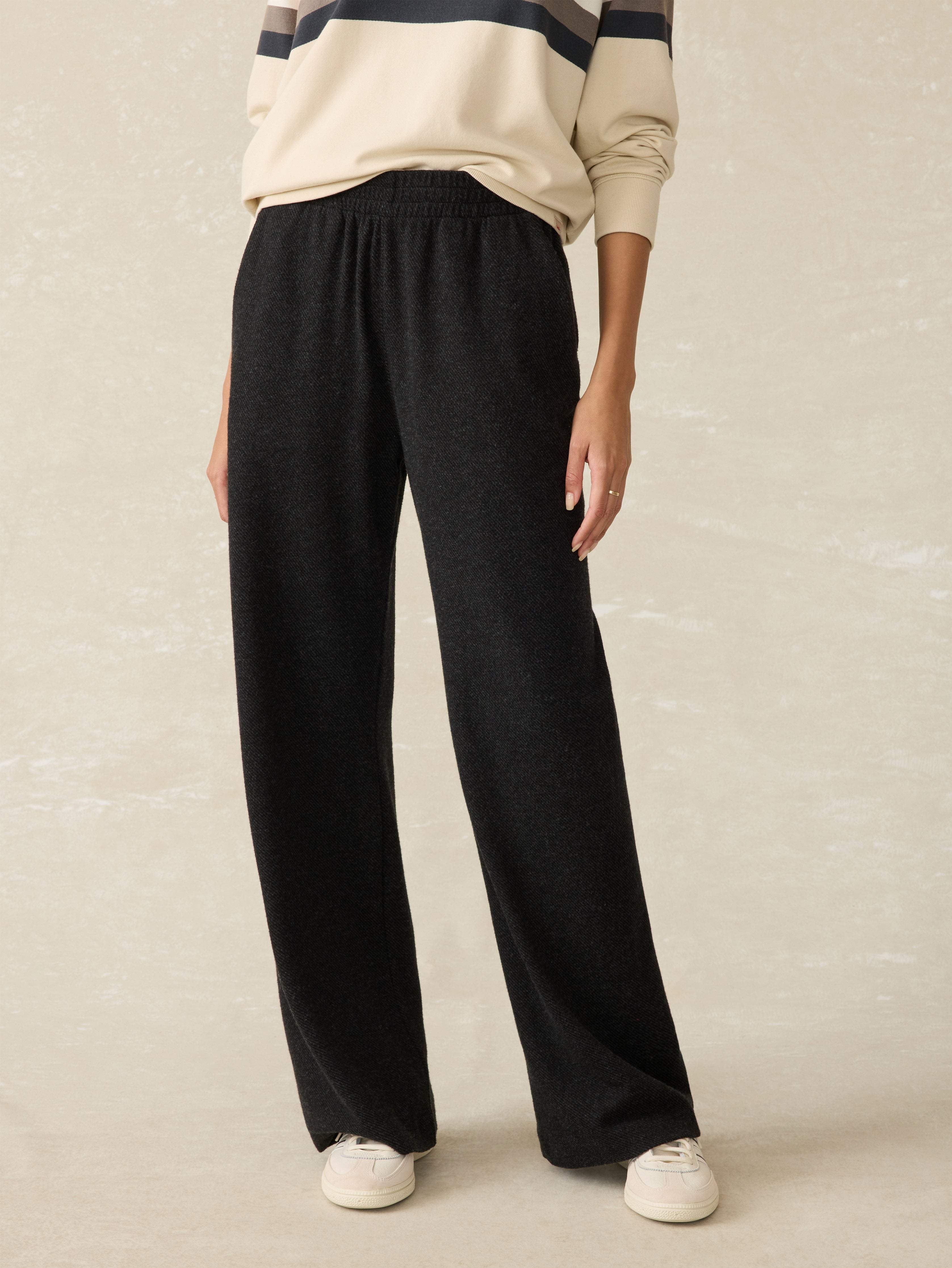 Legend™ Lounge Wide Leg Pant - Heathered Black Twill Main image