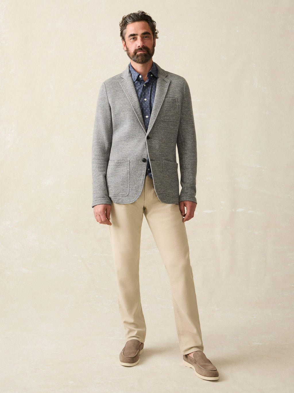 Inlet Knit Blazer (Short) - Medium Grey Melange